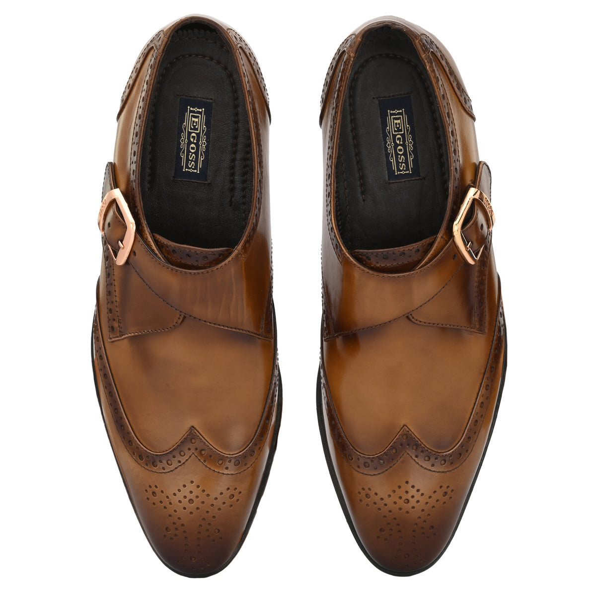 Franko Leather Semi Brogue Monks