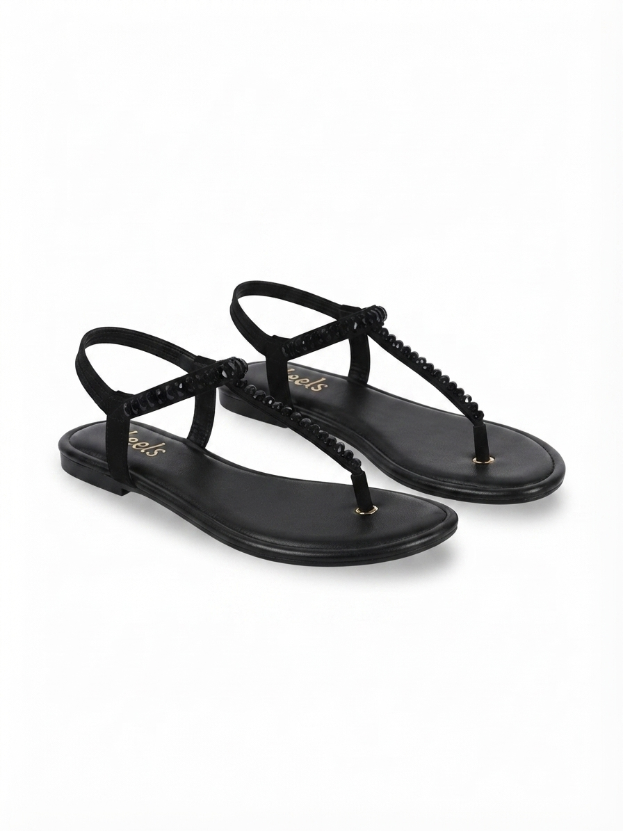 Renessa Embellished Back Elastic Flat Everyday Sandals