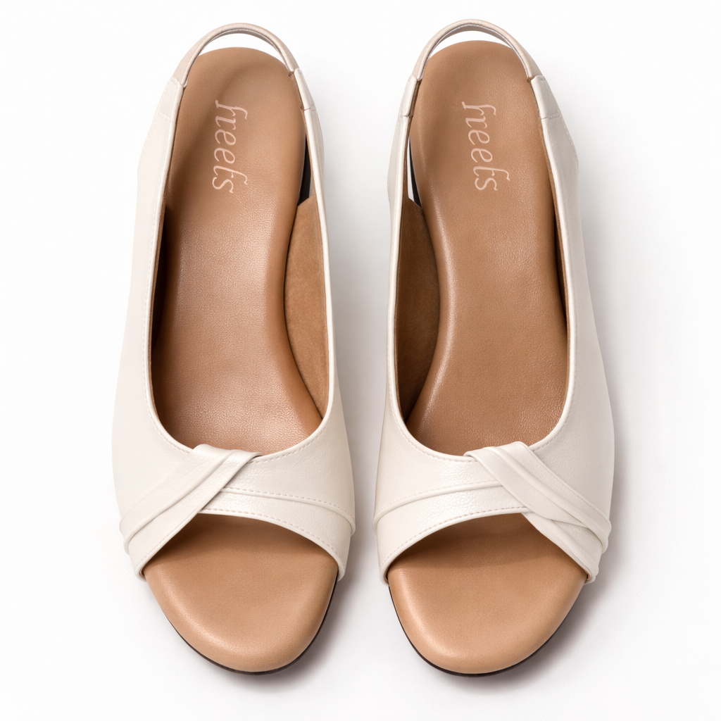 Meridian Back Elastic Peep Toe Wedge Heels - The Heels India