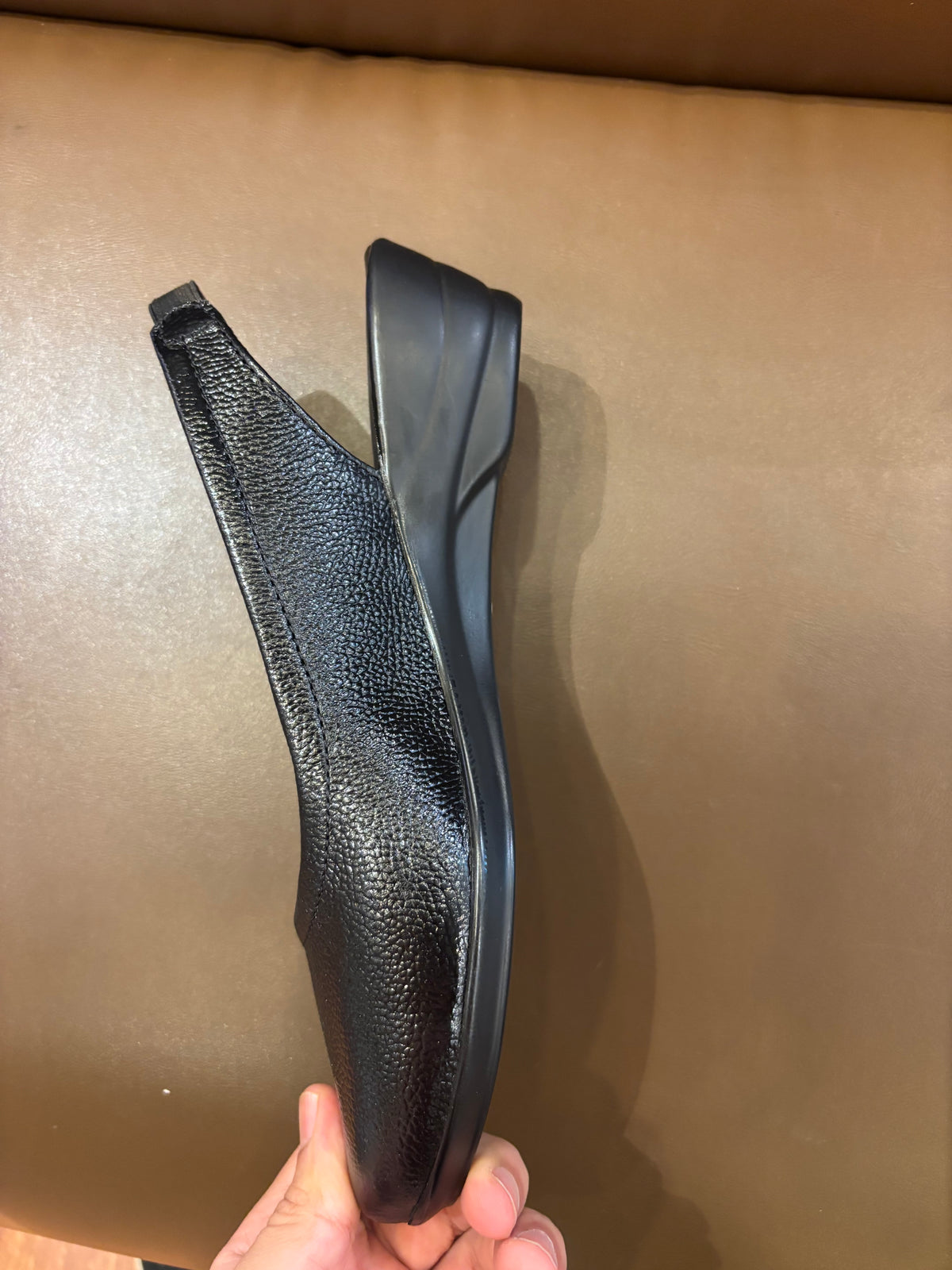 Marcia Leather Slingback Wedge Ballerinas