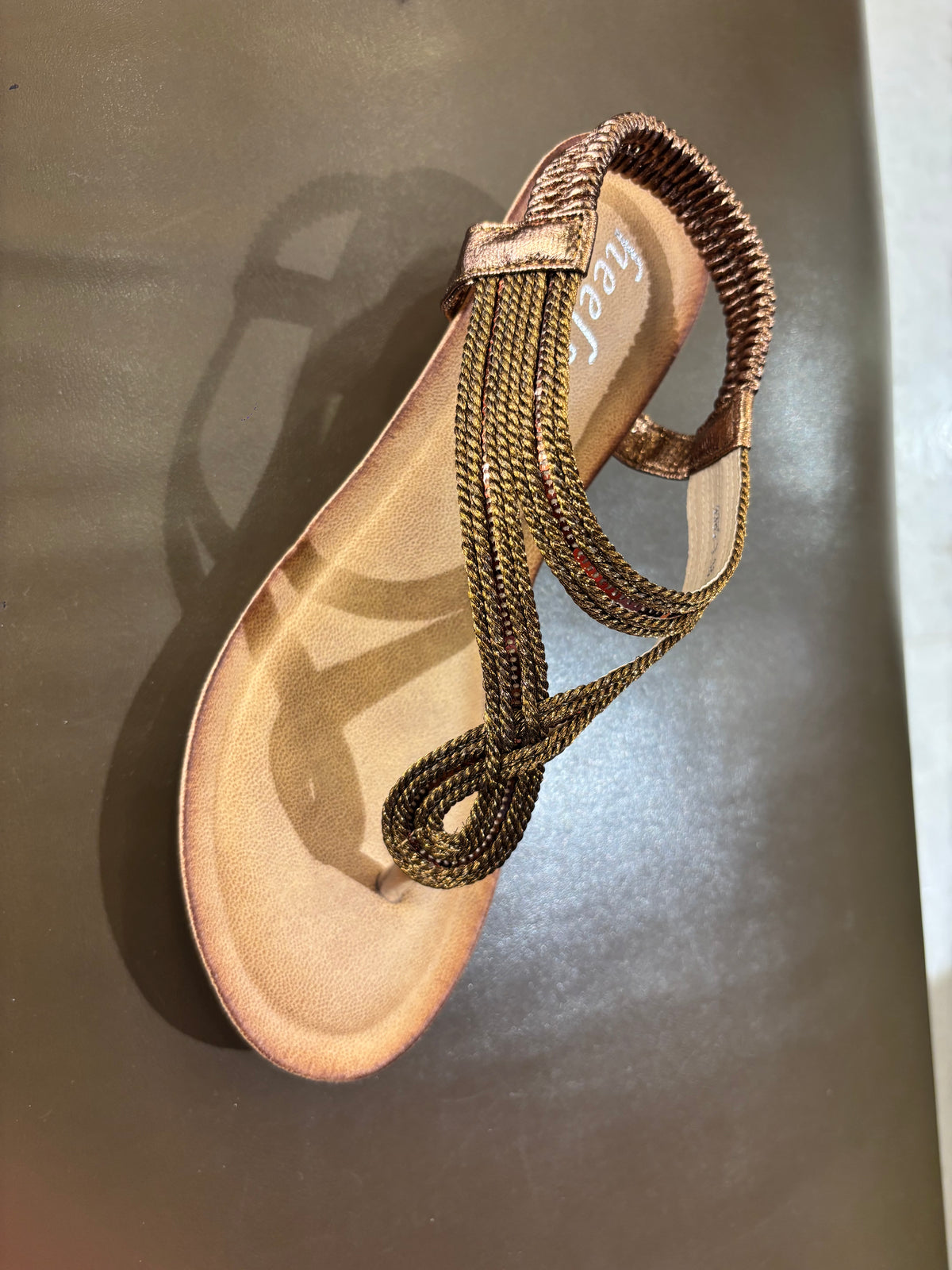 Cindy Wedge Back Elastic Crochet Sandals in Brown - The Heels India