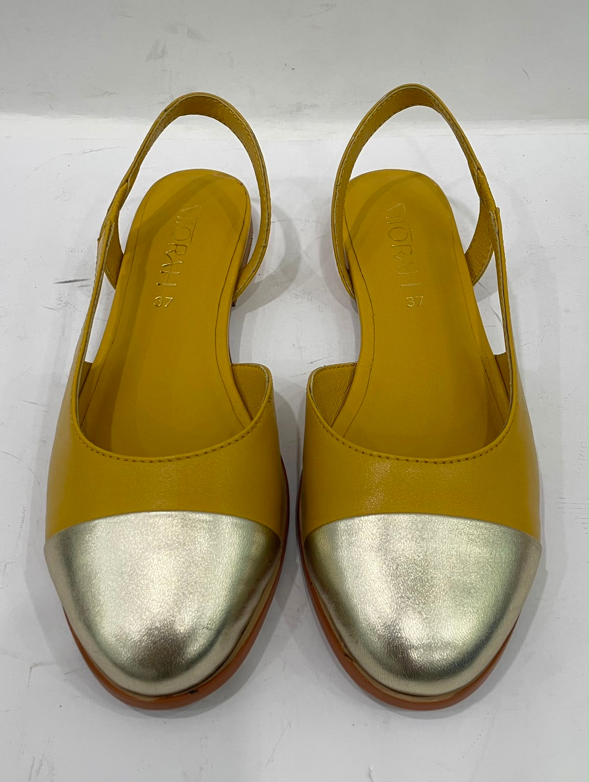 LUSH Premium Leather Round Toe Slingback Flat Ballerinas
