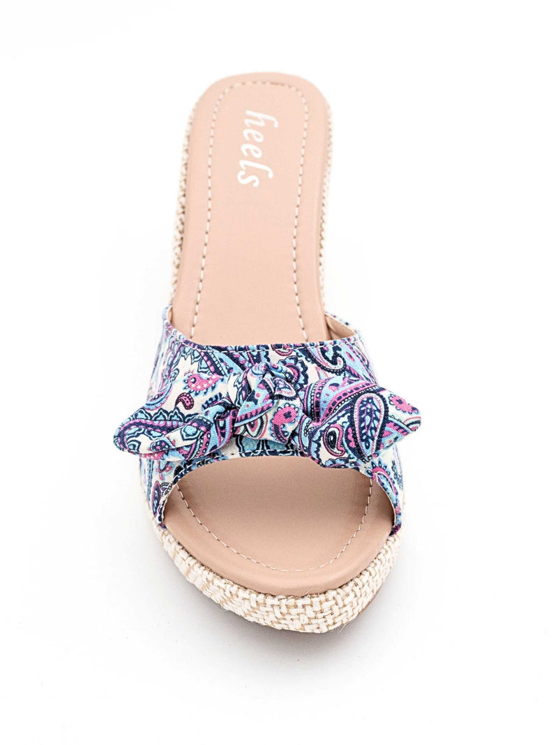 Serra Floral Bow Wedge Heels