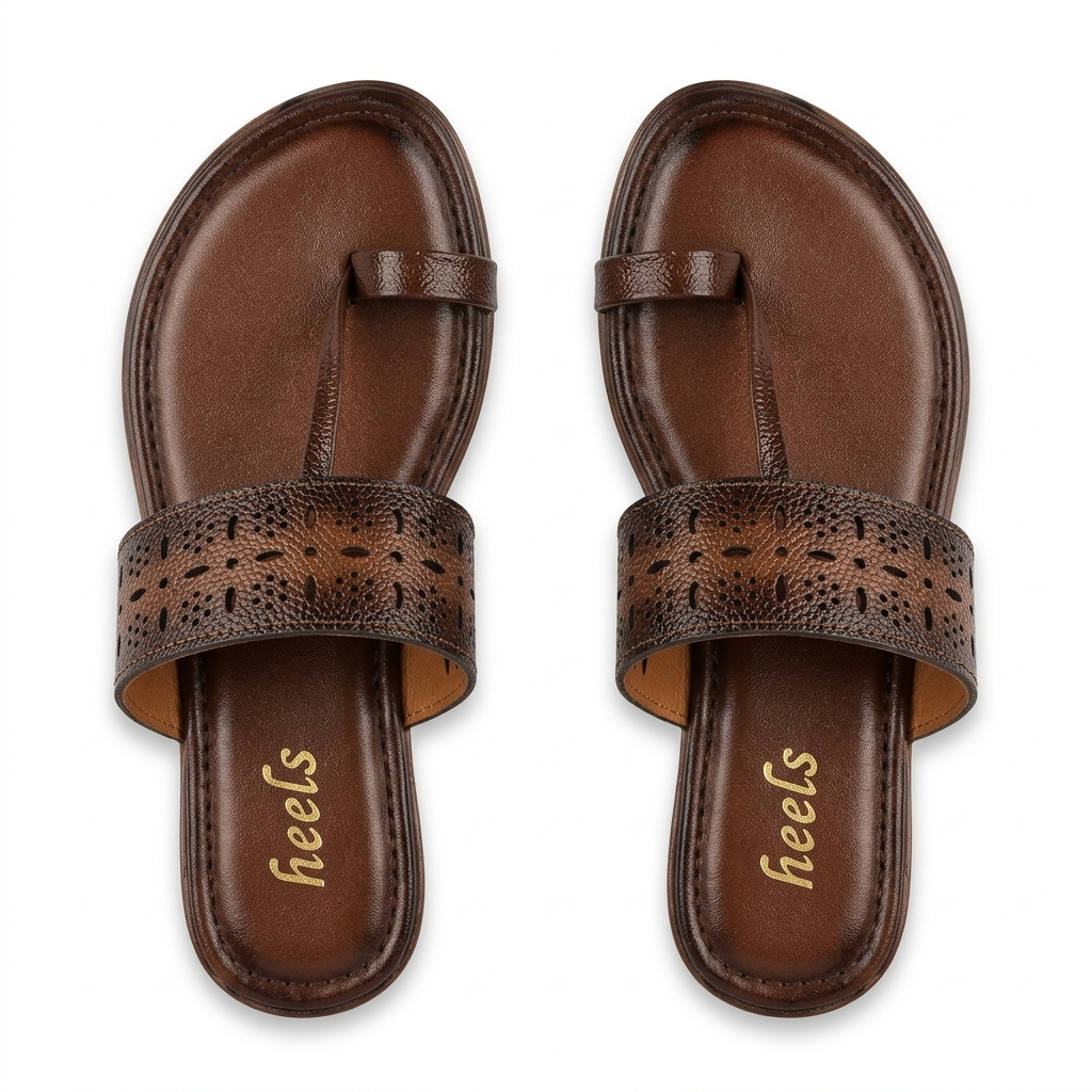 Doris Leather Thumb Kohlapuri Slippers