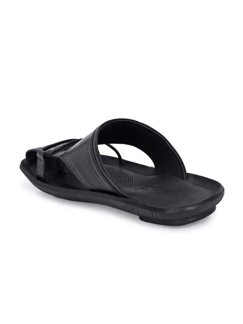 Bravur Black Leather Sliders HT
