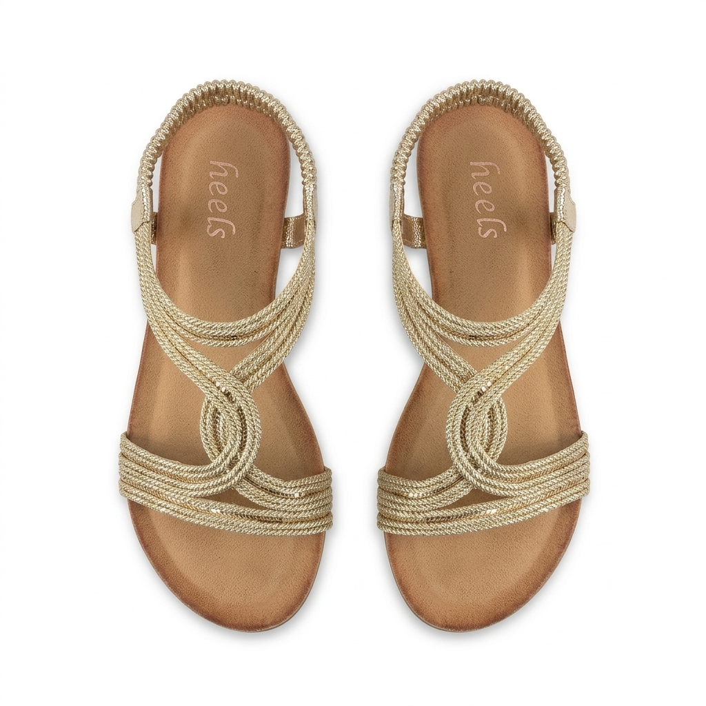 Cynthia Wedge Back Elastic Crochet Sandals - The Heels India