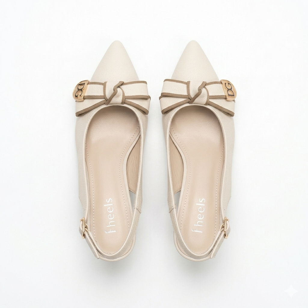 Victoria Knot Bow Slingback Kitten Heels