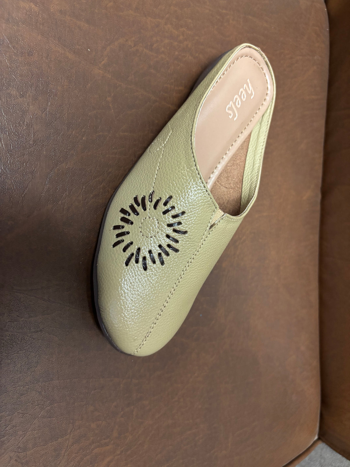 Lydia Leather Back Open Everyday Mules