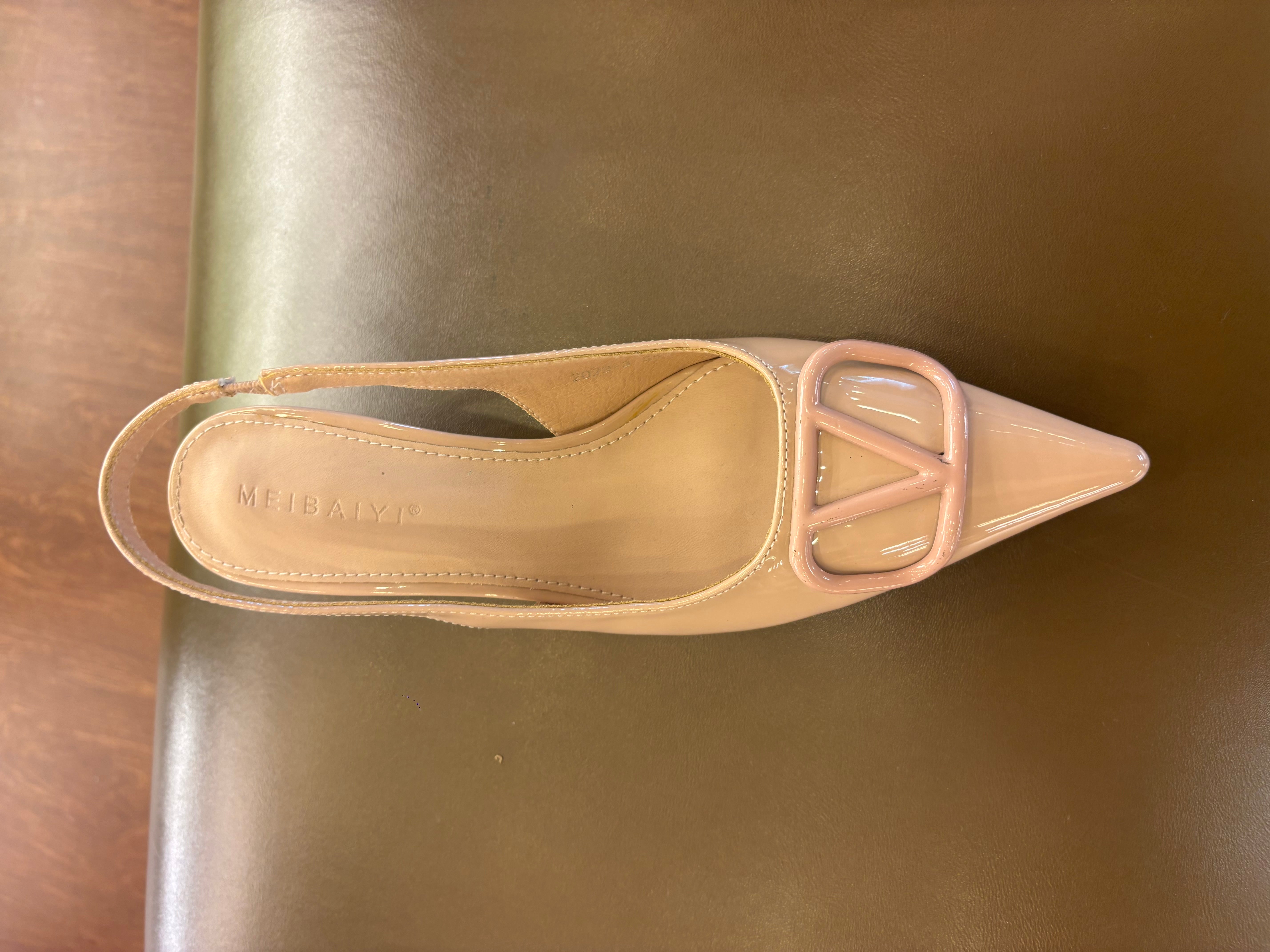 Valeria Premium Patent Slingback Kitten Heels