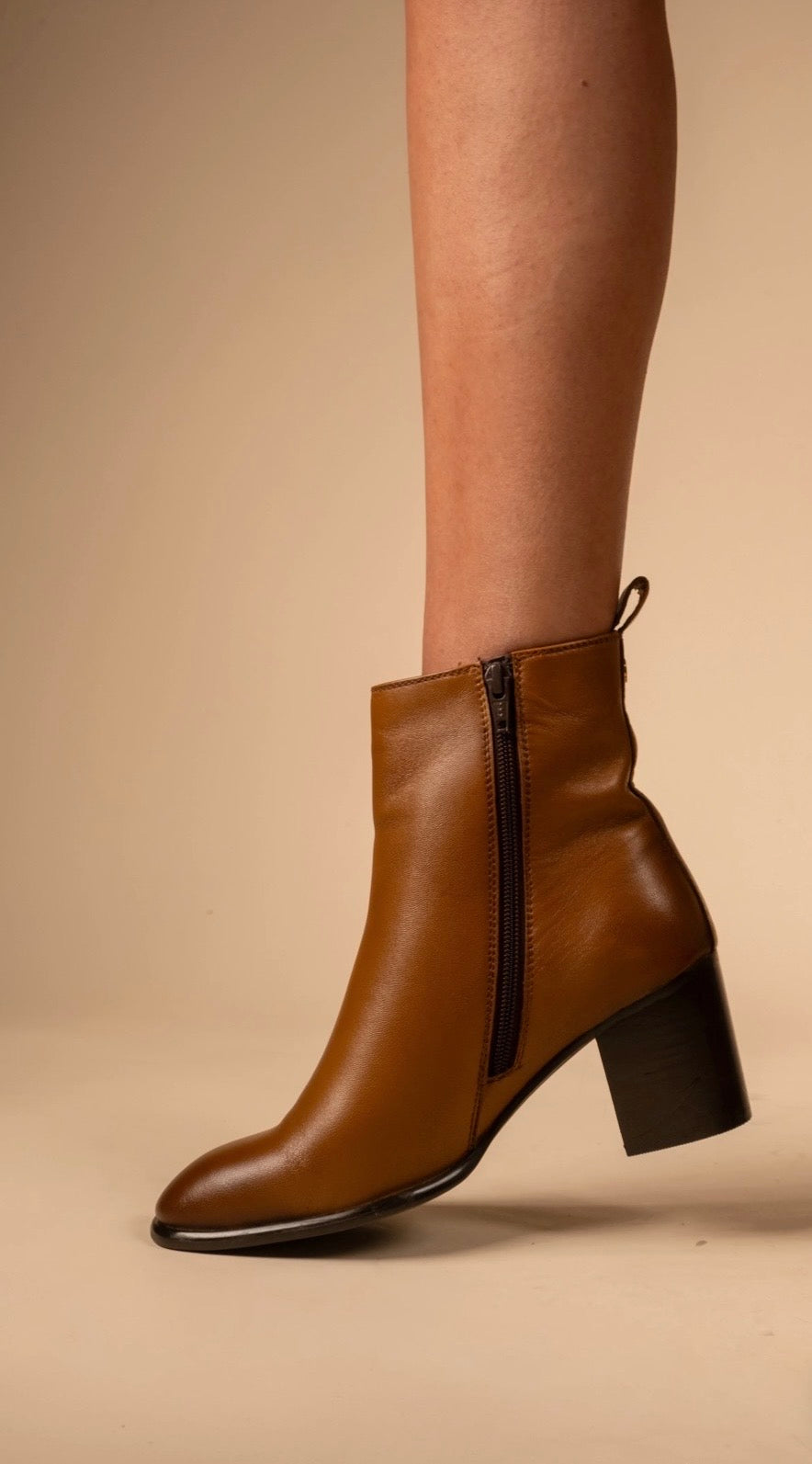 BLAZE Luxury Leather Winter Ankle Block Heel Boots