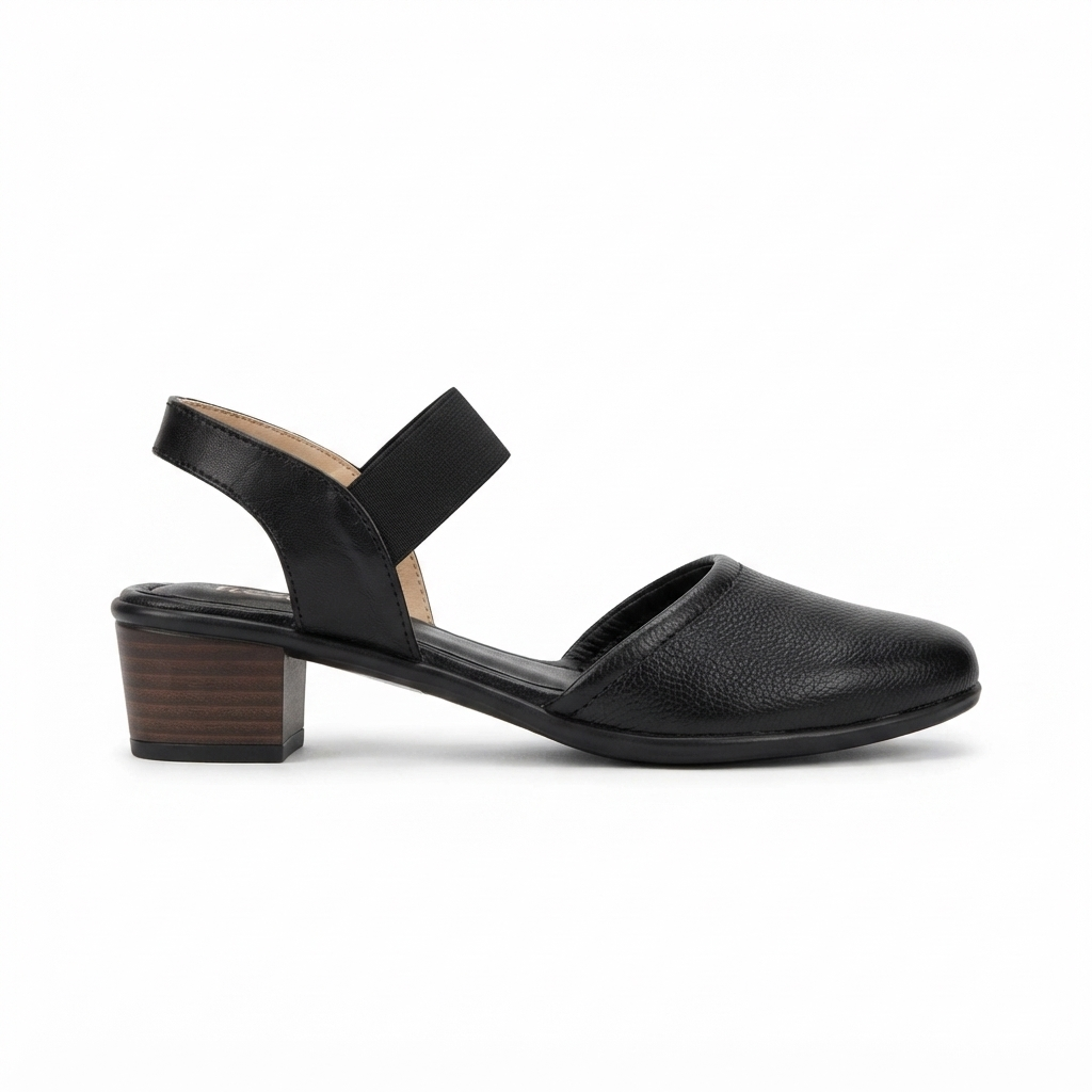 Marcia 2.0 Mini Leather Block Heel Pumps in Black for women | The Heels