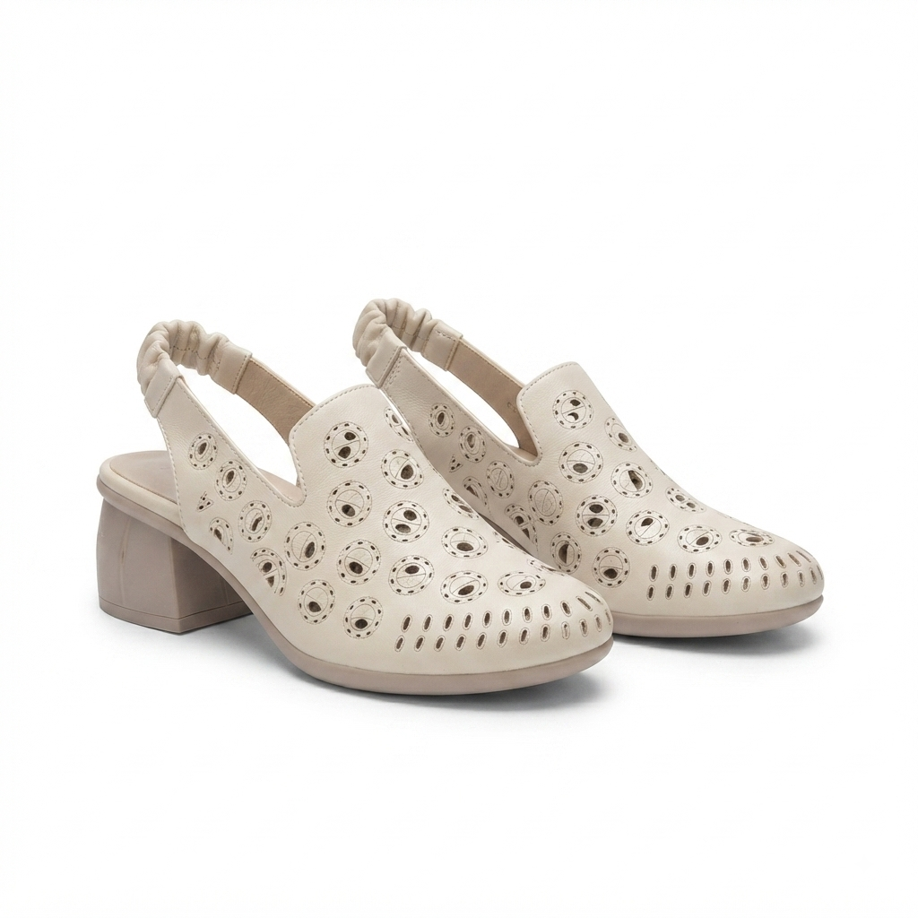 Sakina 2.0 Premium Leather Perforated Slingback Summer Sandals