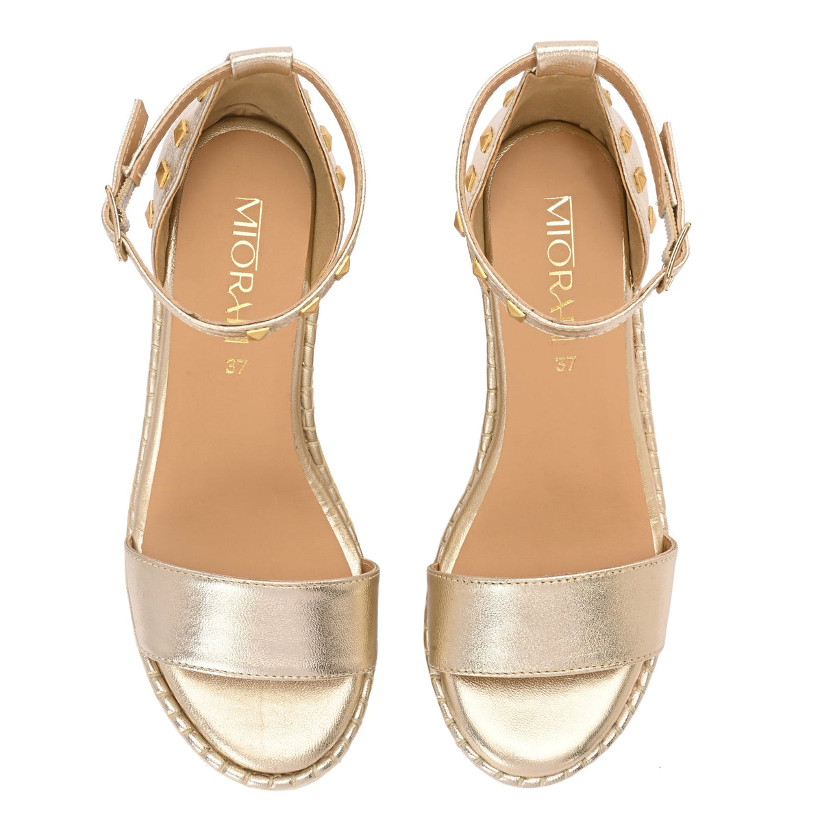 DIVINE Premium Leather Jute Wedge Heel Sandals