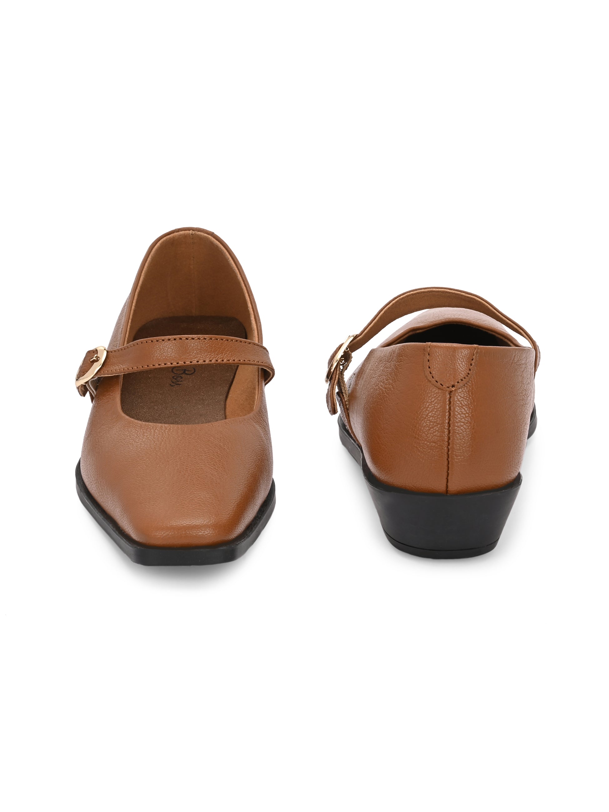 Vestoné Leather Formal Strap Ballerinas