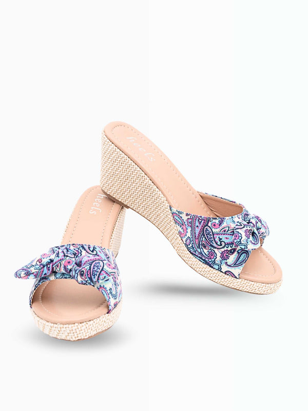 Serra Floral Bow Wedge Heels