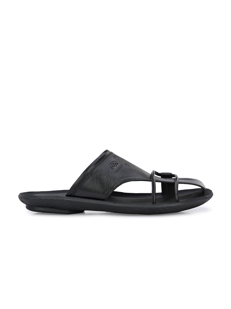 Bravur Black Leather Sliders HT