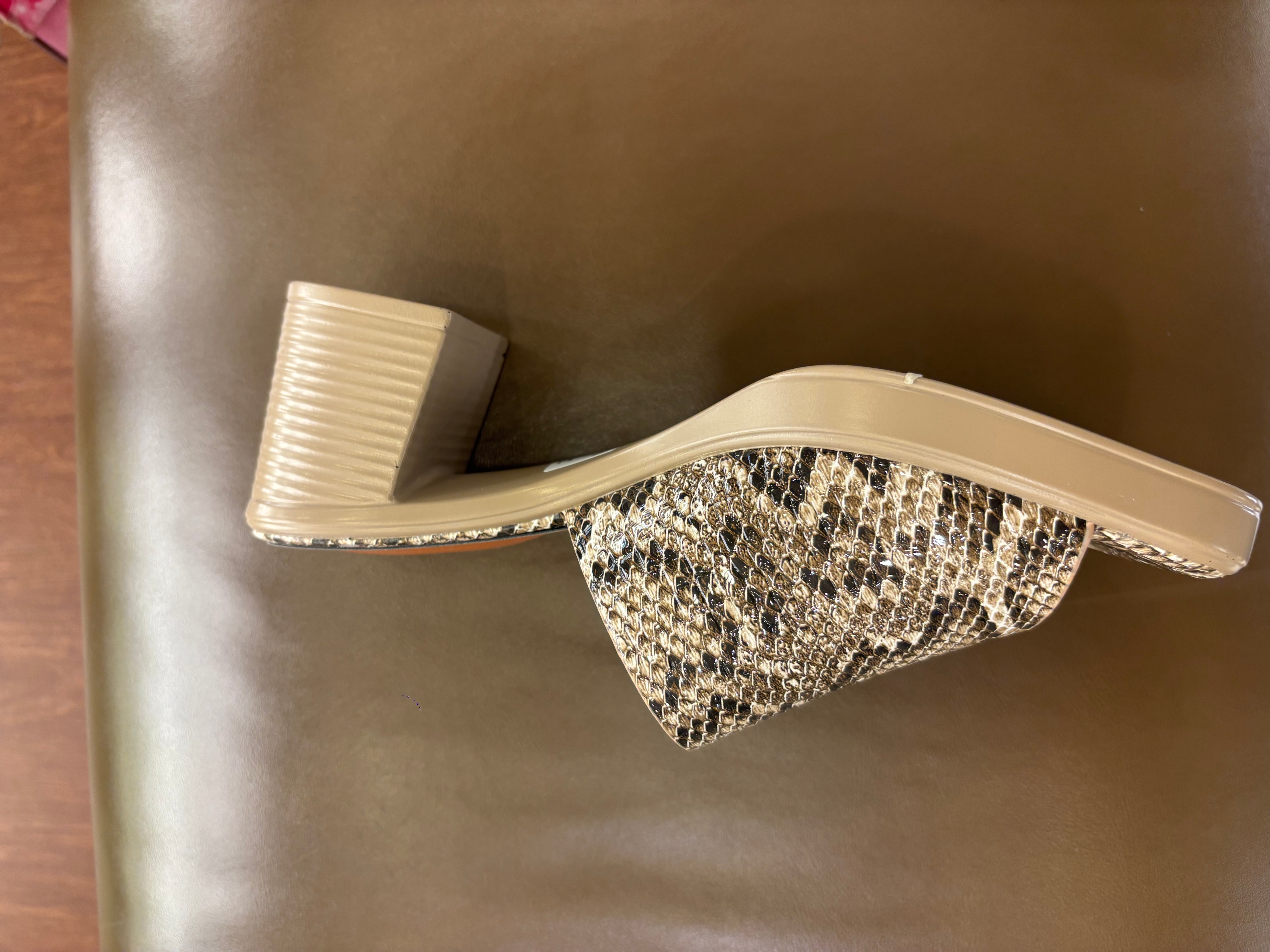 Alba Platform Snake Print Peep Toe Block Heels