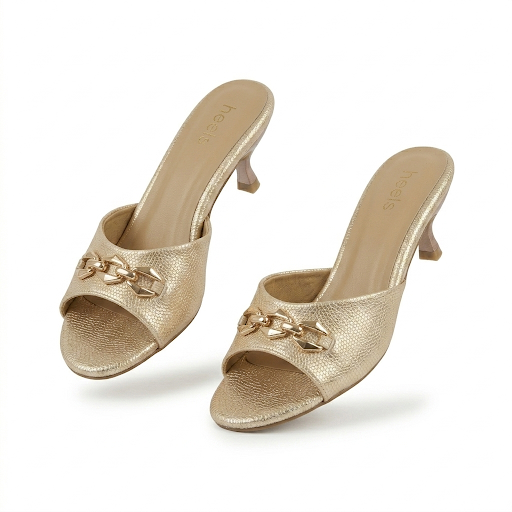 Kim Premium Peep Toe Slip On Kitten Heels
