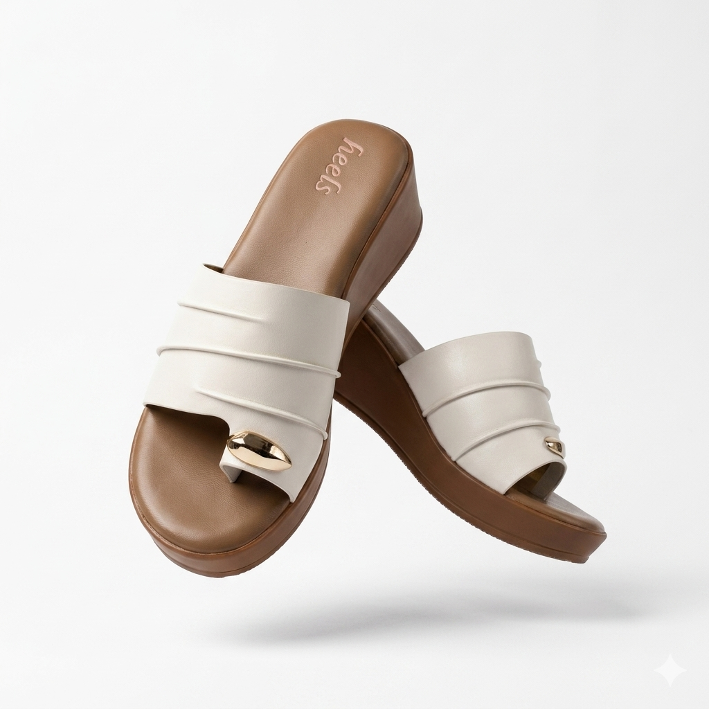 Kelly Buckled Thumb Wedge Peep Toe Heels