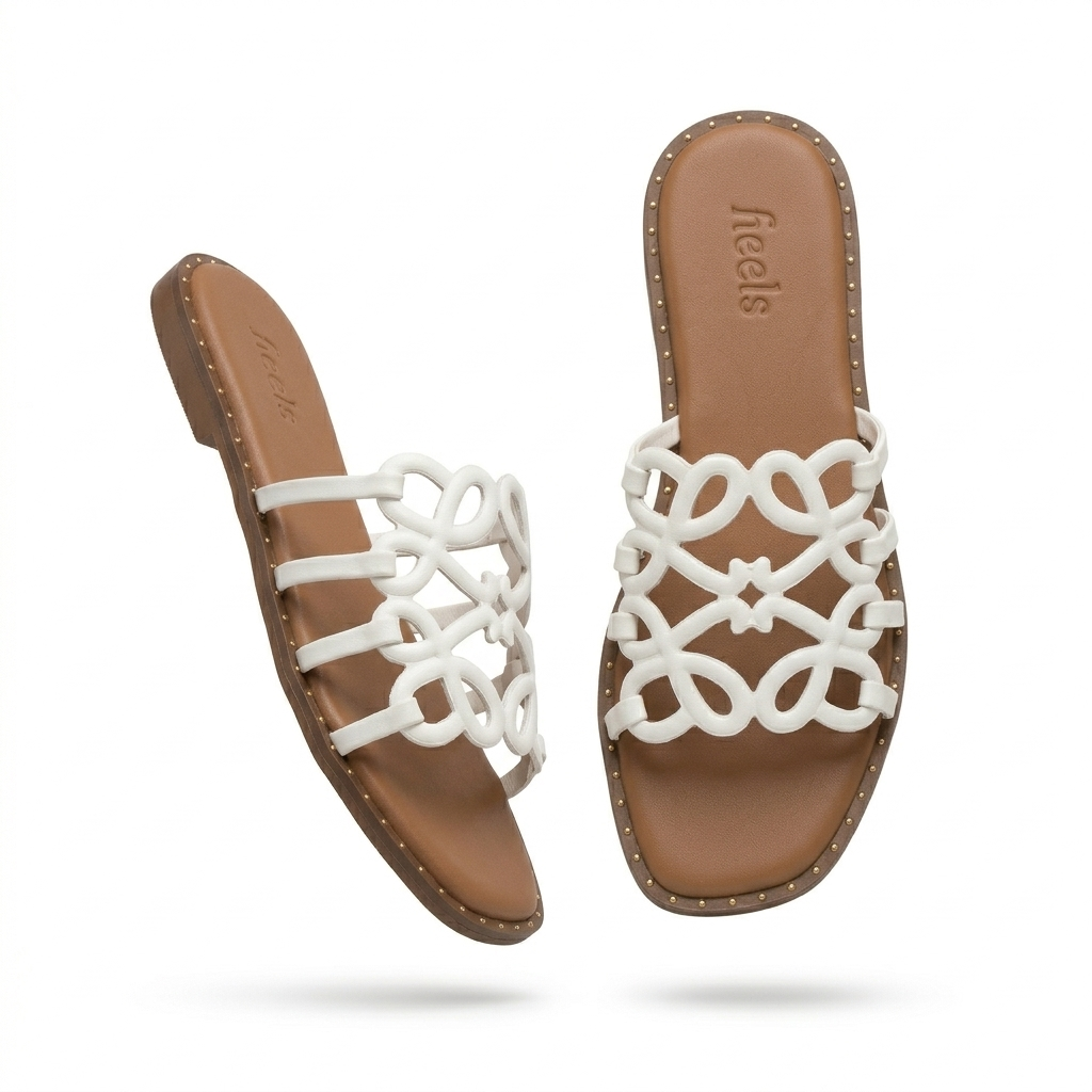 Portia Laser Cut Cushioned Summer Sliders