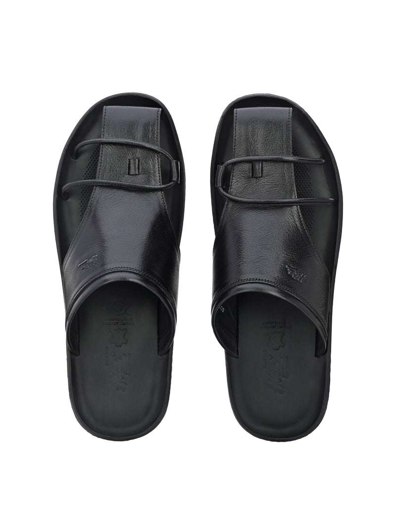 Bravur Black Leather Sliders HT