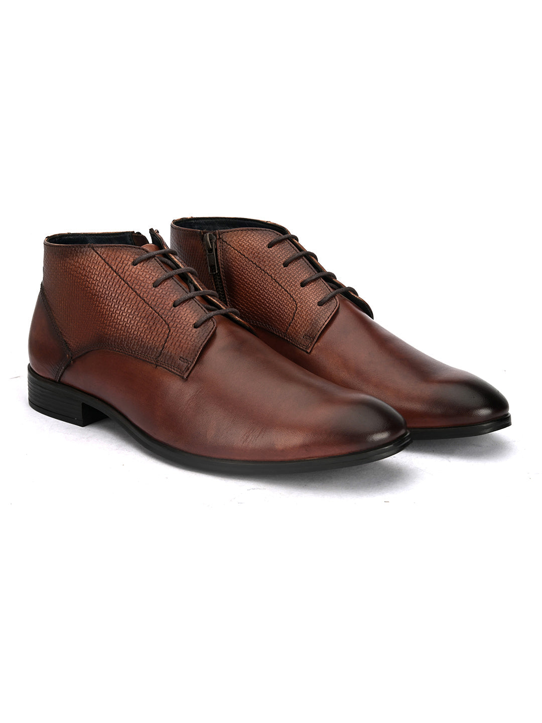 Fernandez Leather Side Zip Formal Chukka Boots