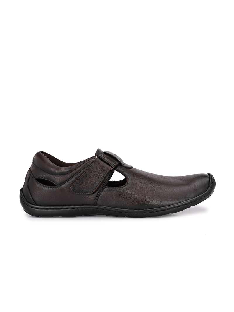 Brunel Leather Velcro Roman Sandals HT