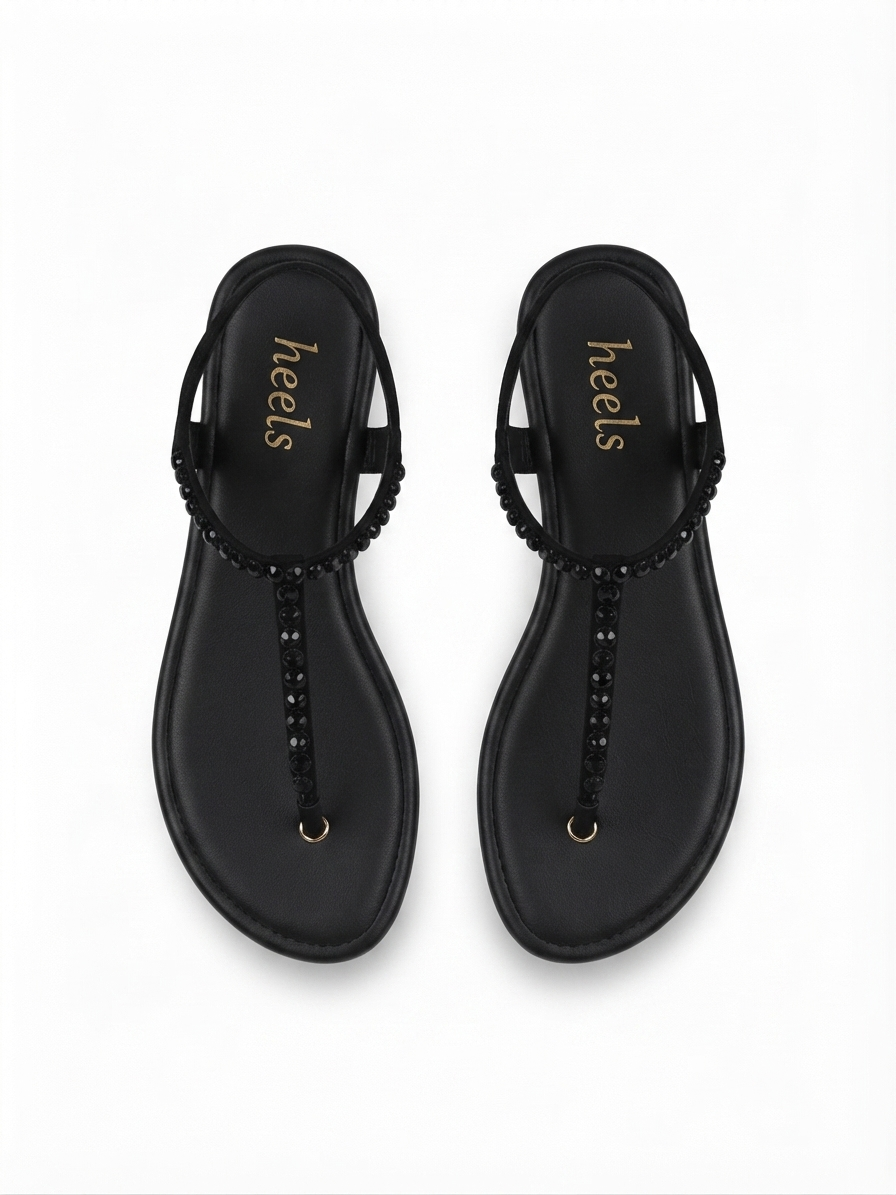 Renessa Embellished Back Elastic Flat Everyday Sandals