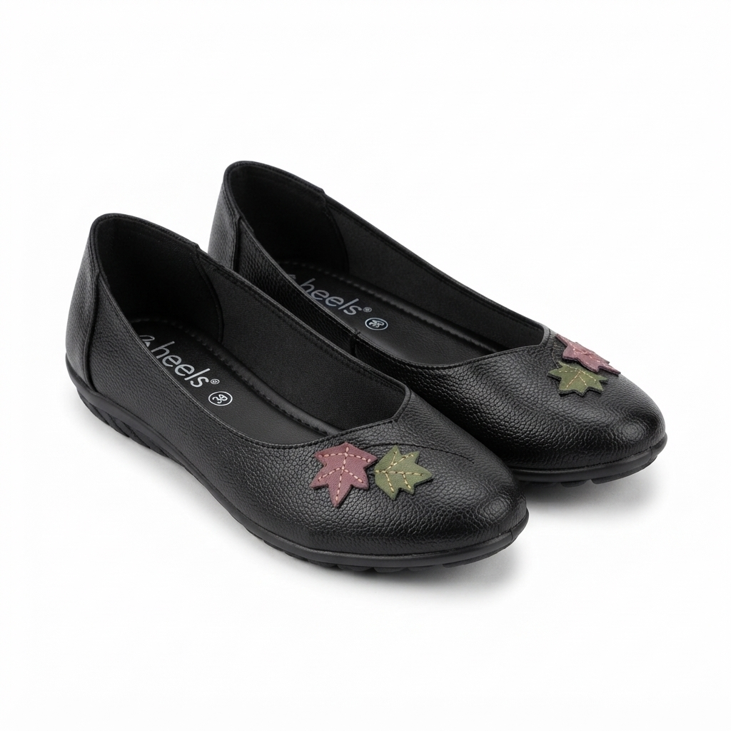 Maple Flora Leather Ballerinas