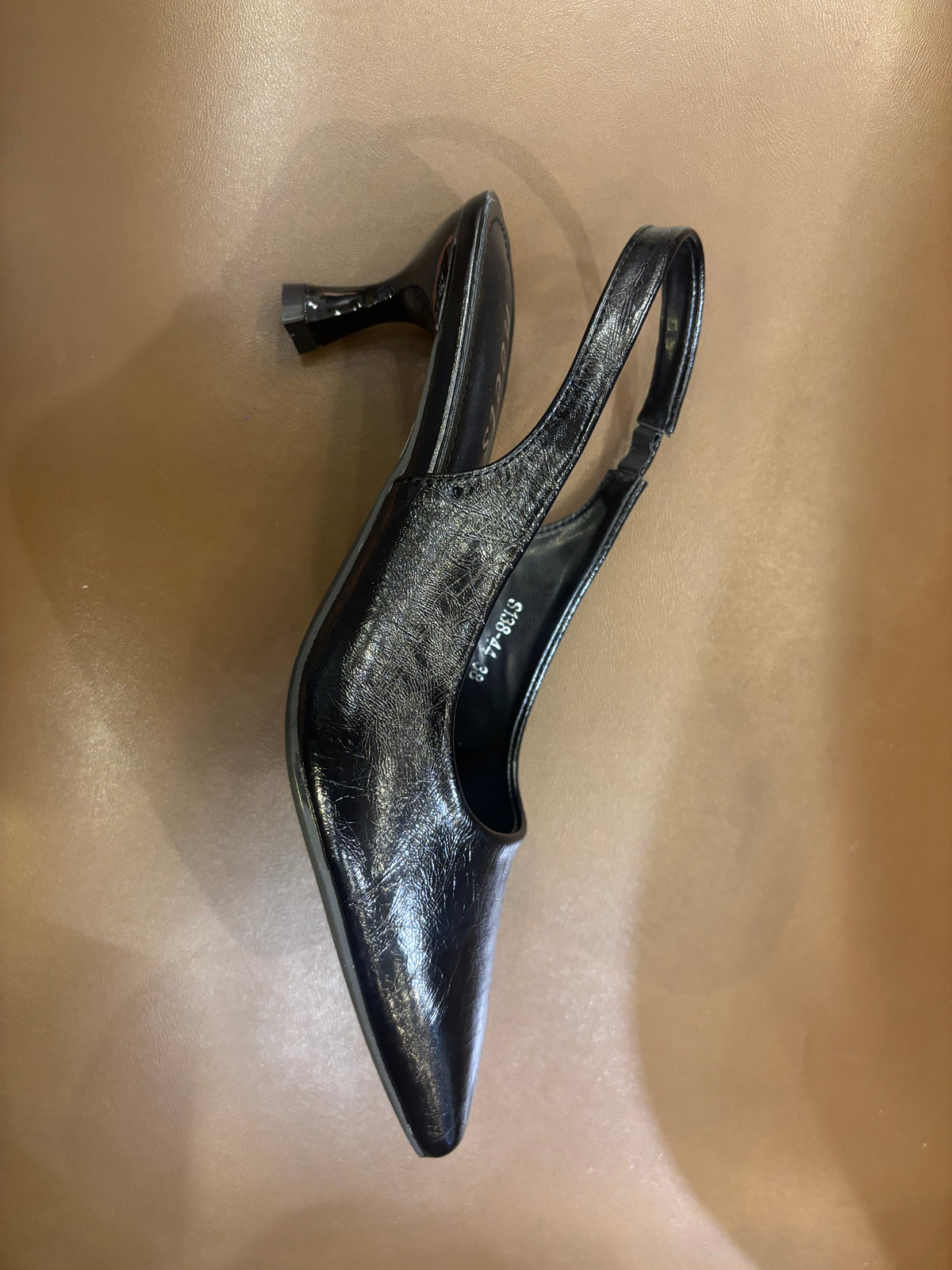 Noir Classic Slingback Pencil Heel Pumps in Black - The Heels India