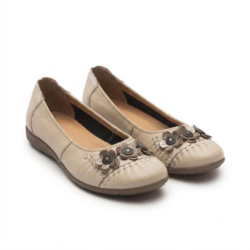 Flora 4.0 Premium Leather Cushioned Ballerinas