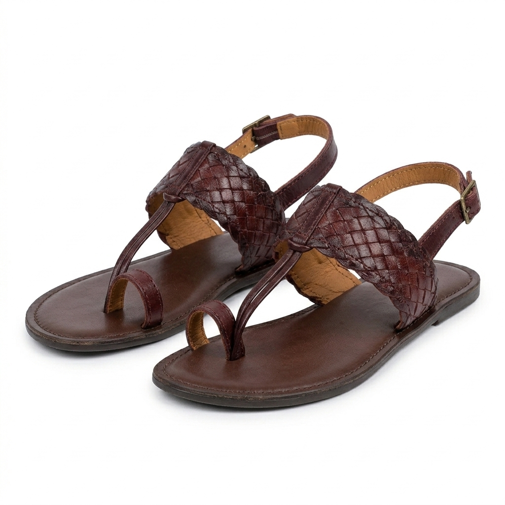 Venezia Woven Leather Flat Sandals