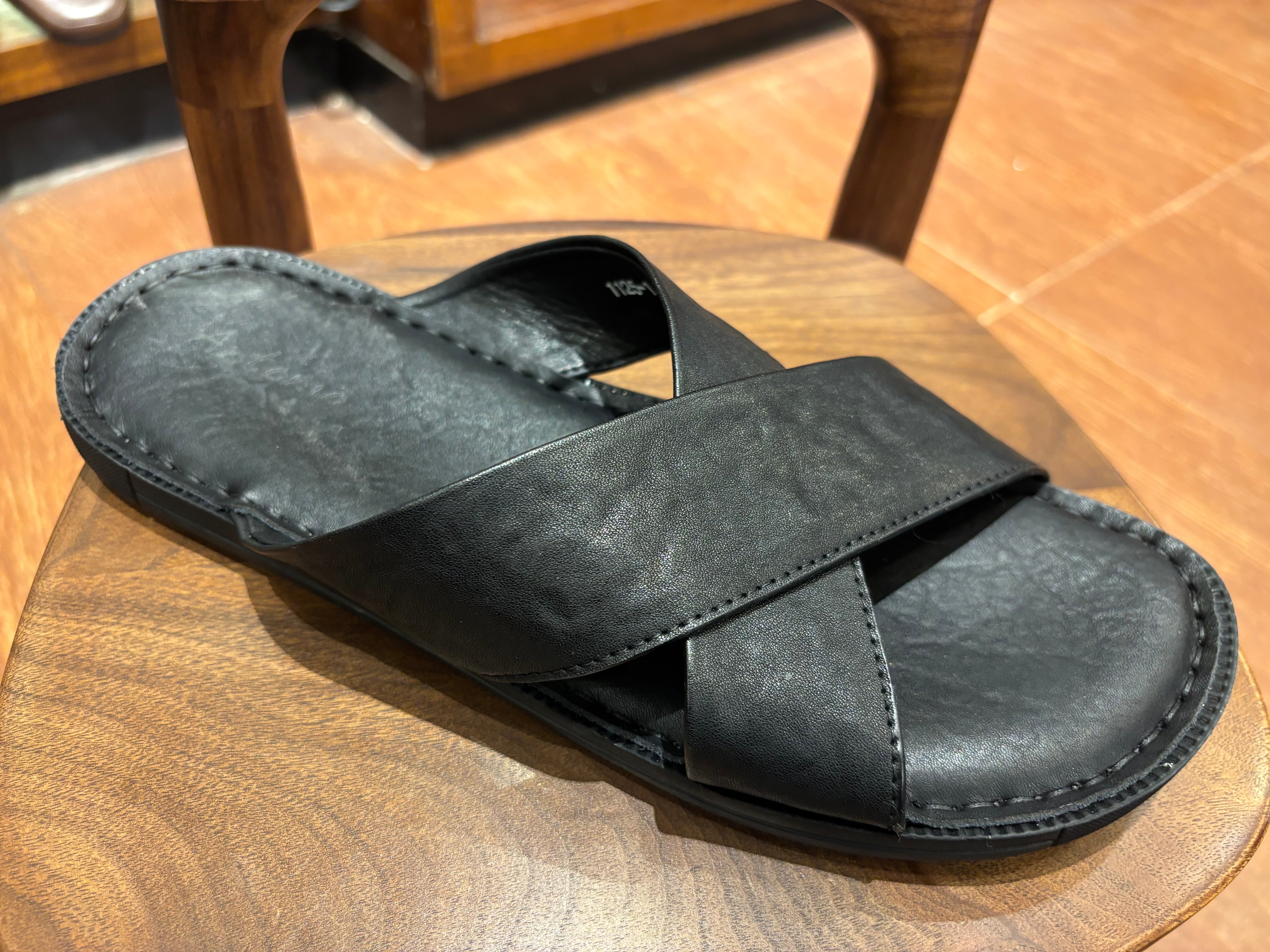 Erling Premium Leather Double Strap Cross Slippers