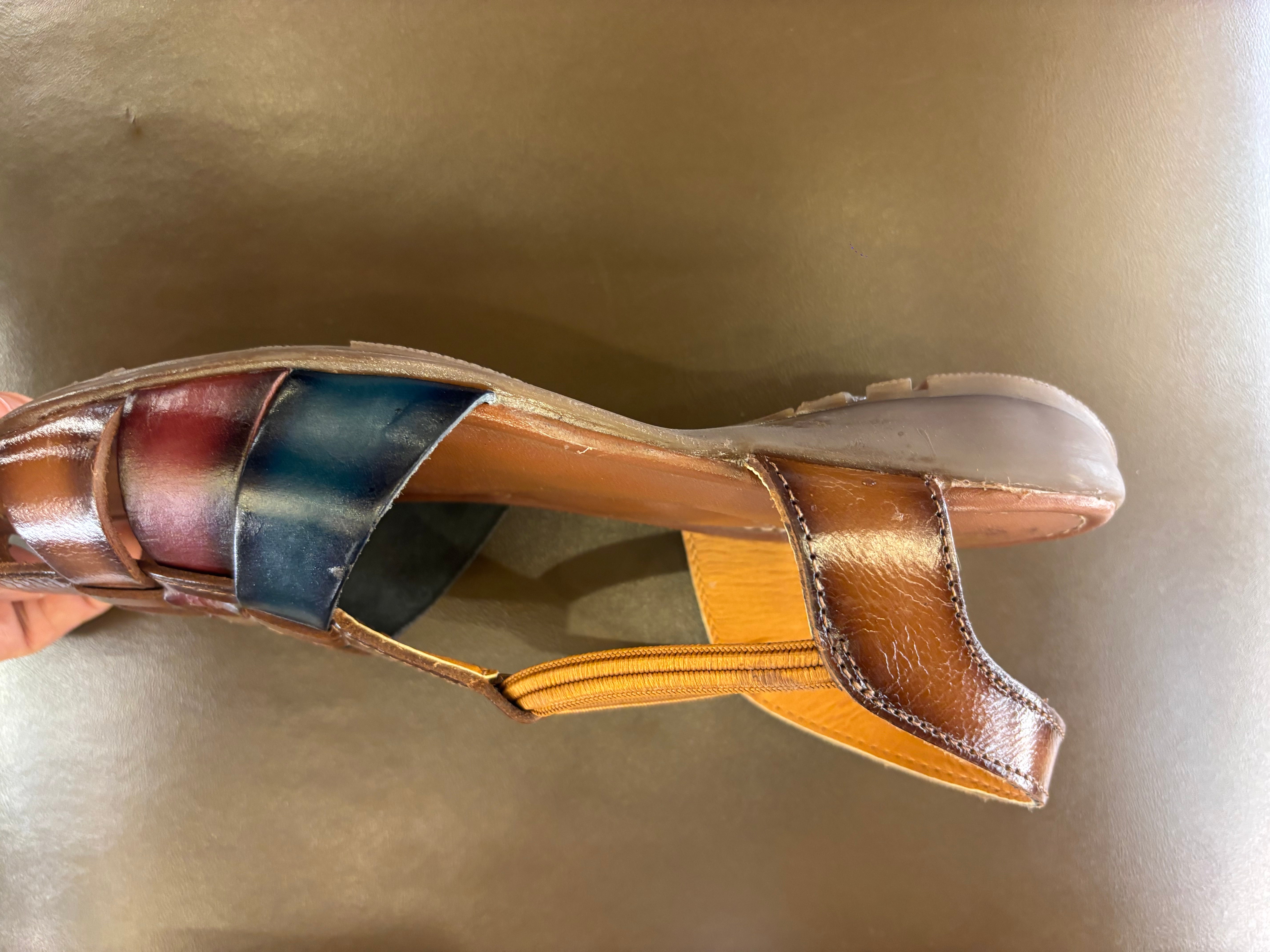 Alvira Ethnic Leather Roman Sandals