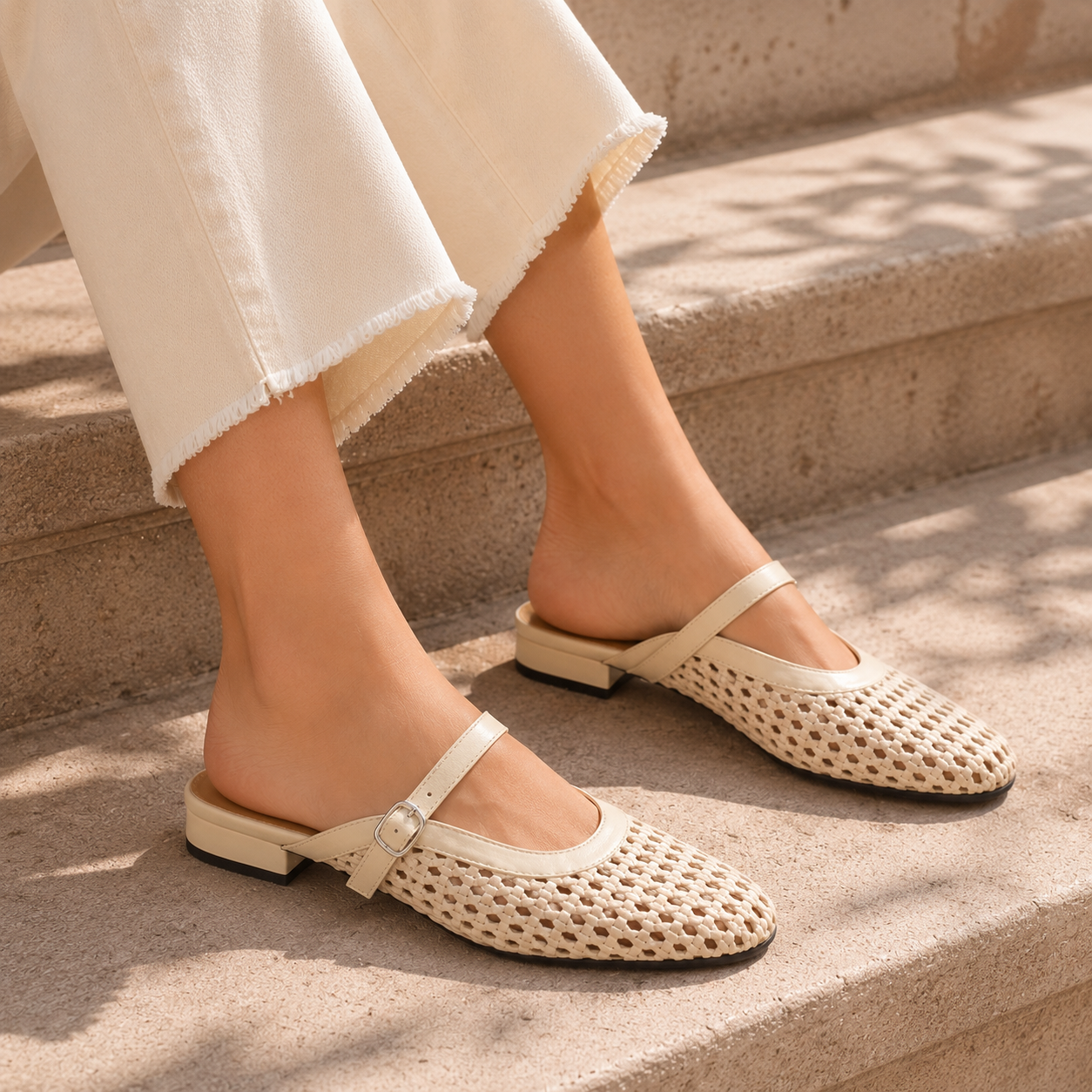 Nysa Premium Mesh Mary Jane Mules