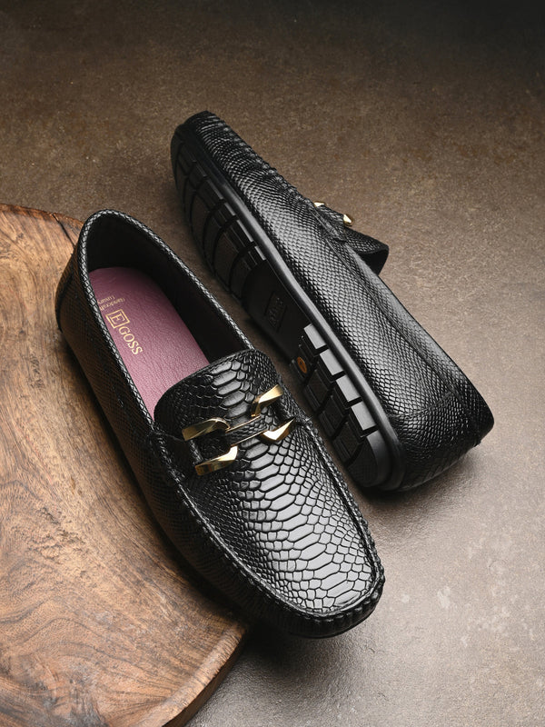 Hertz Black Leather Loafers