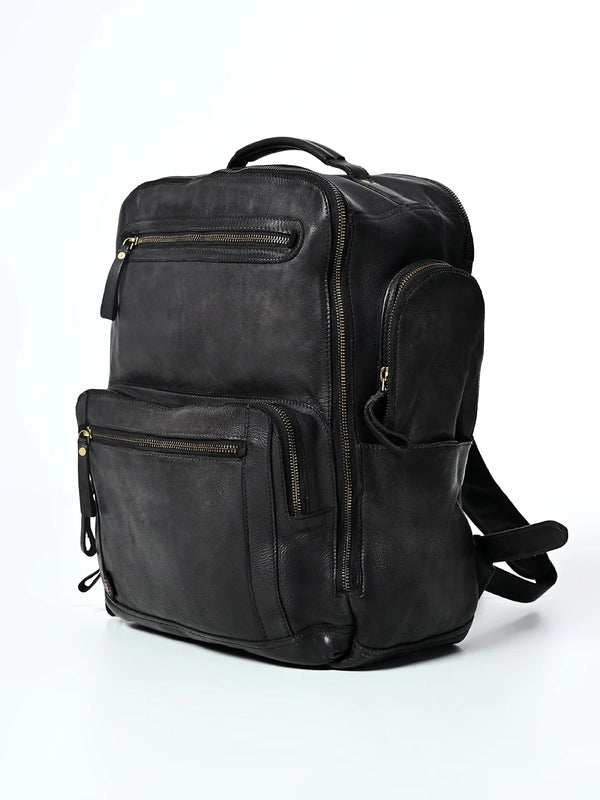 Aristo : Real Leather Black Backpack