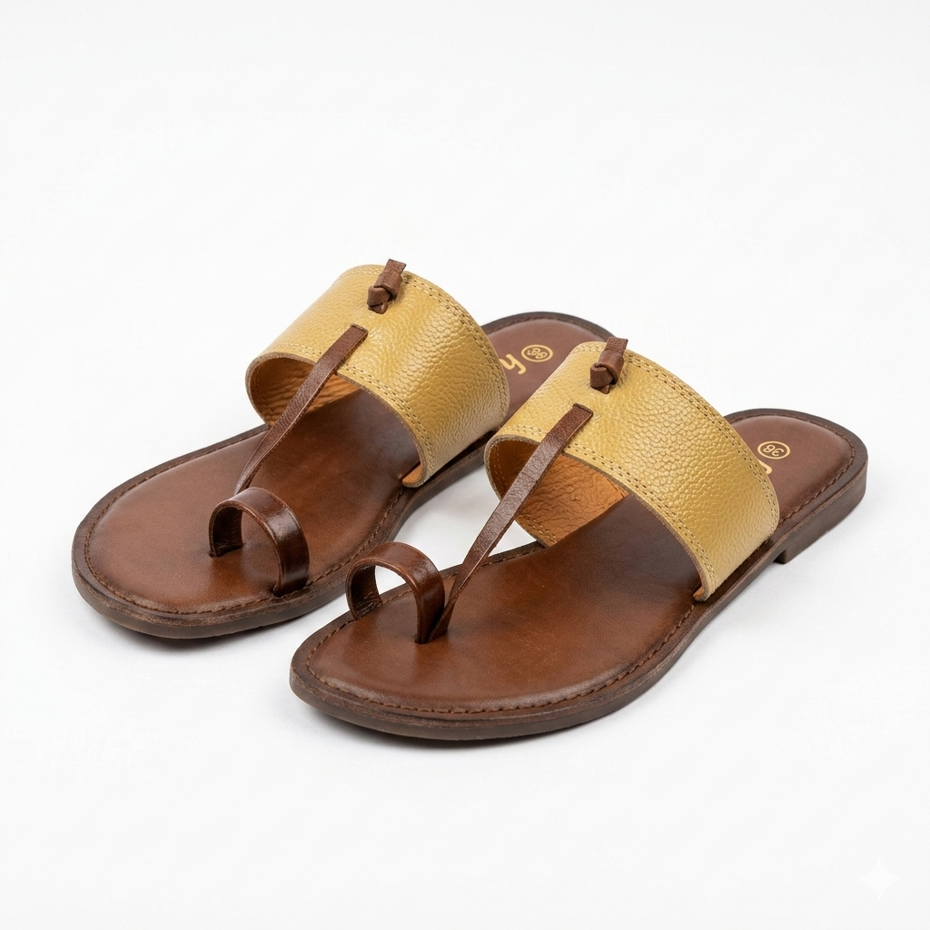 Blake Leather Thumb Kohlapuri Slippers - The Heels India