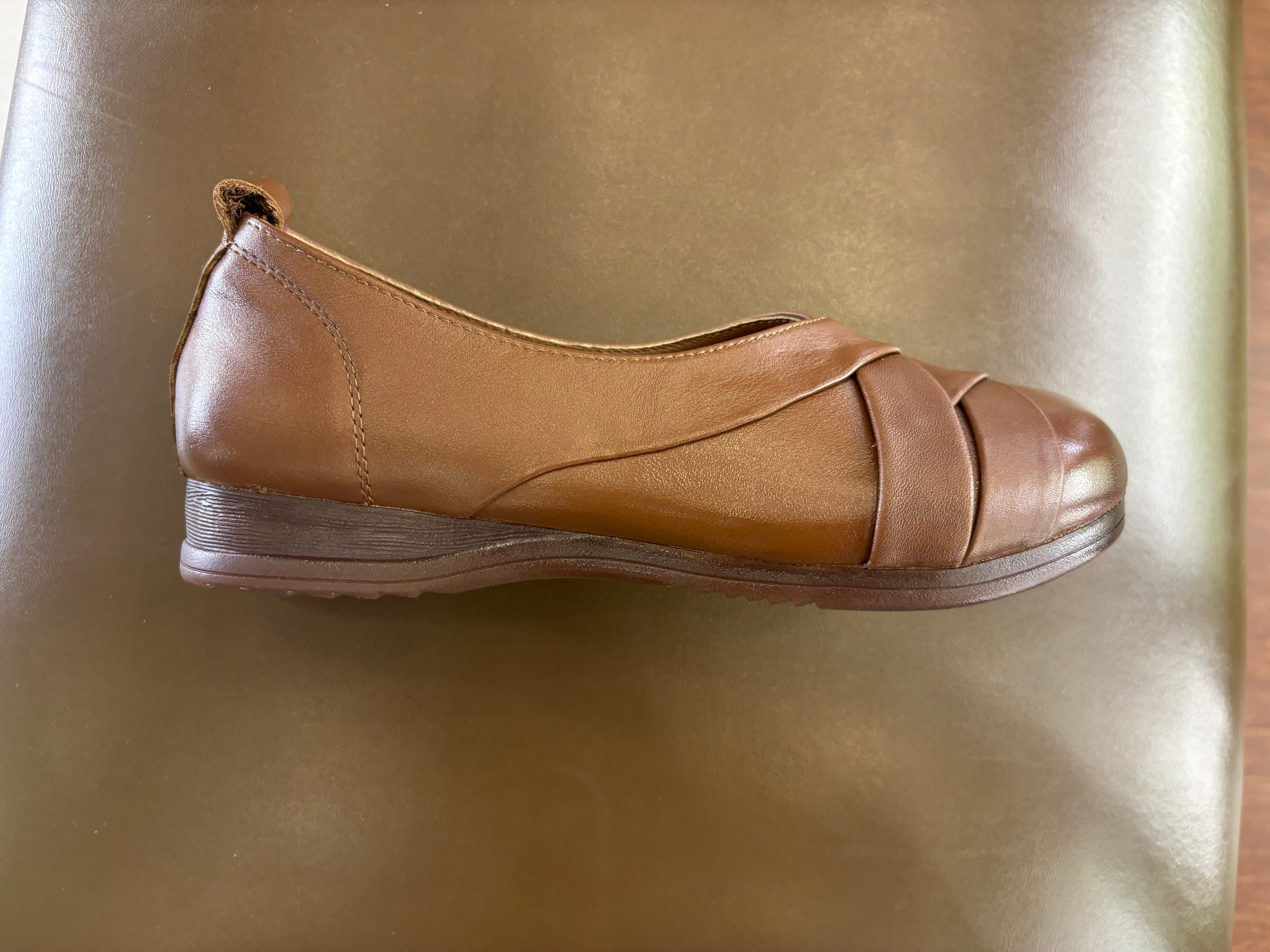 Audrey Premium Leather CrissCross Flat Cushioned Ballerinas