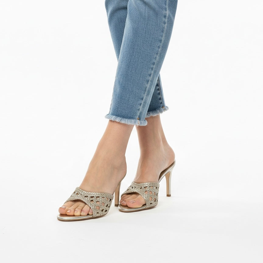 Kim Mesh Slip On Kitten Heels - The Heels India