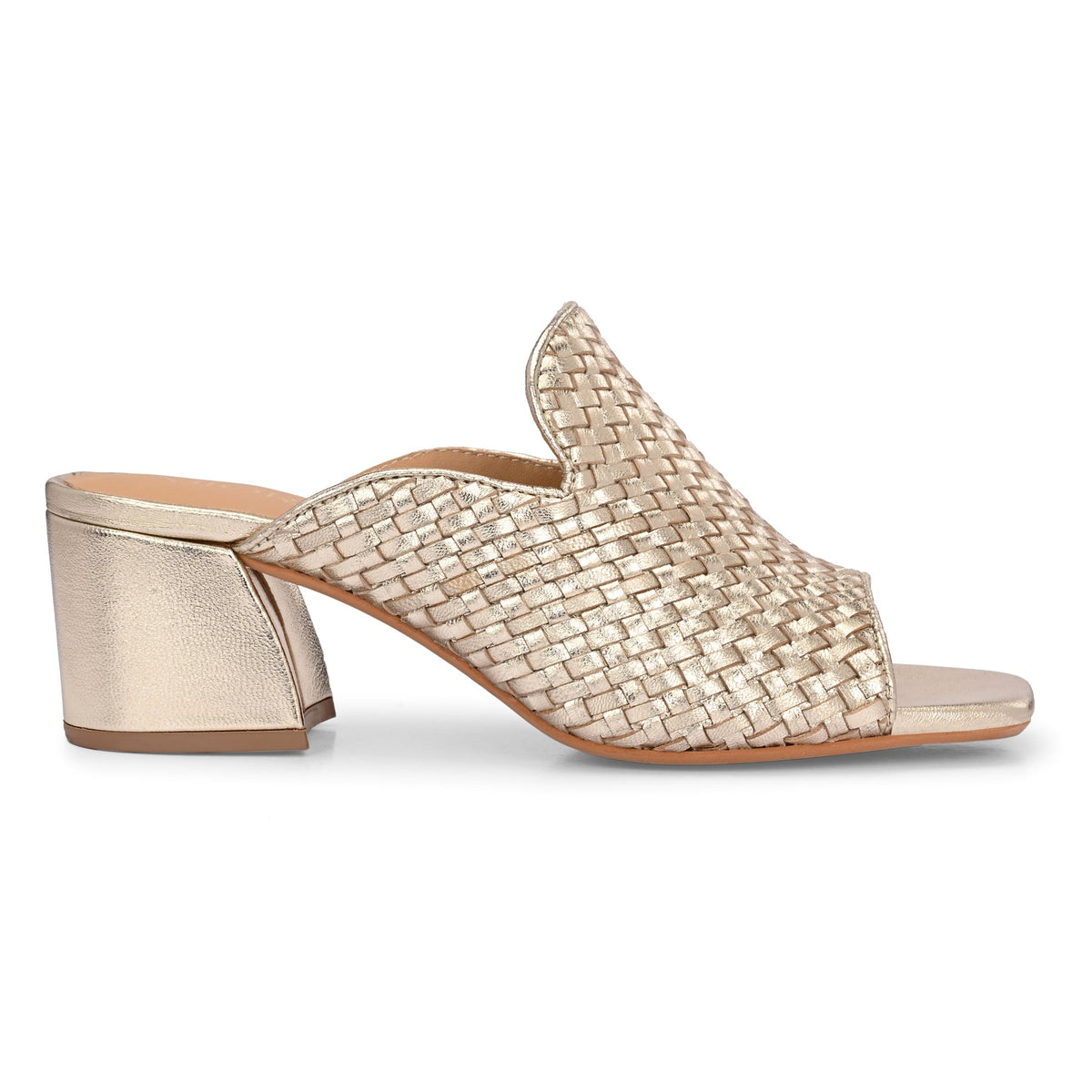SAANJH Leather HandWoven Block Heels