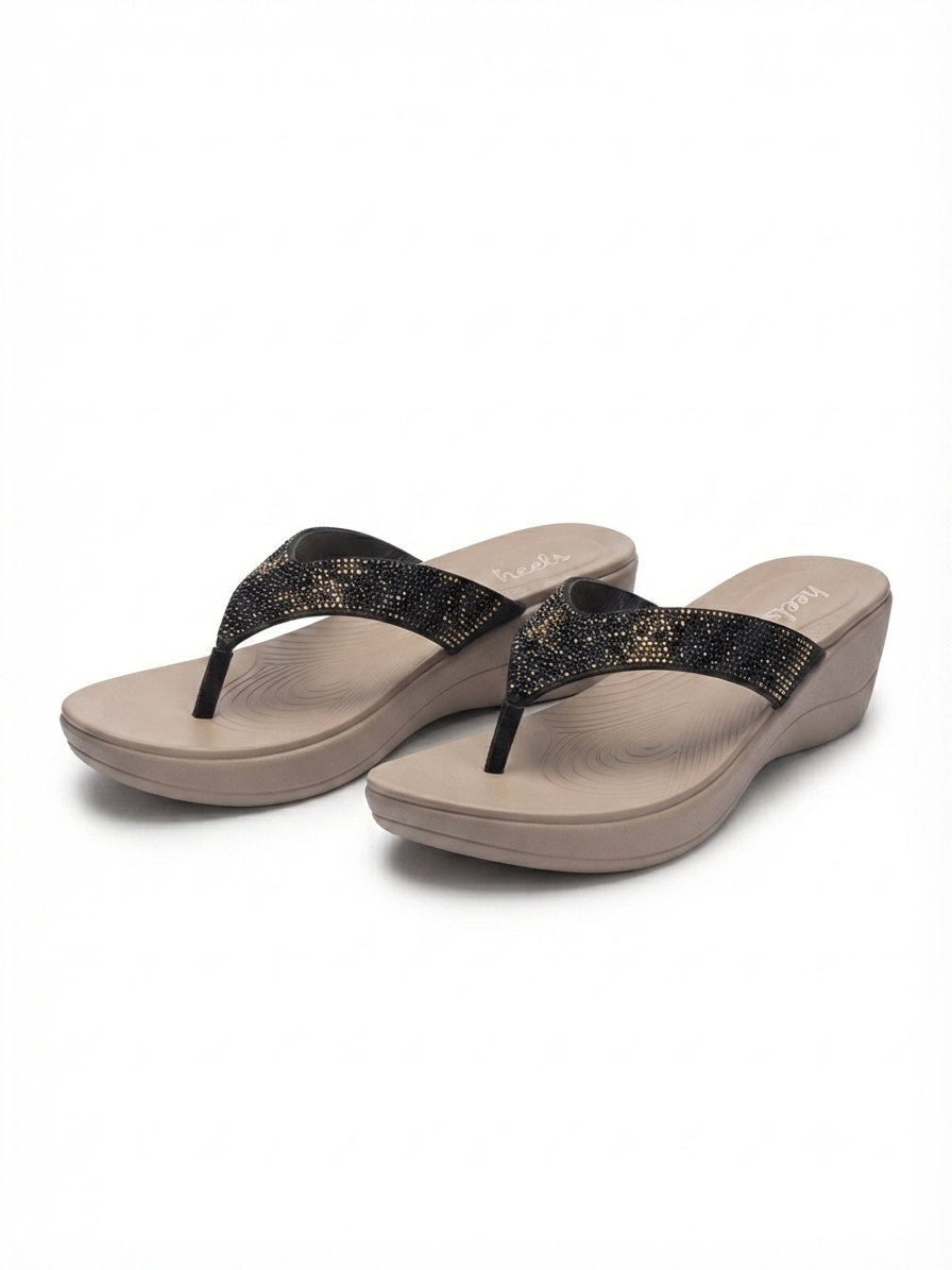 Esther Cushioned Bling V Slippers