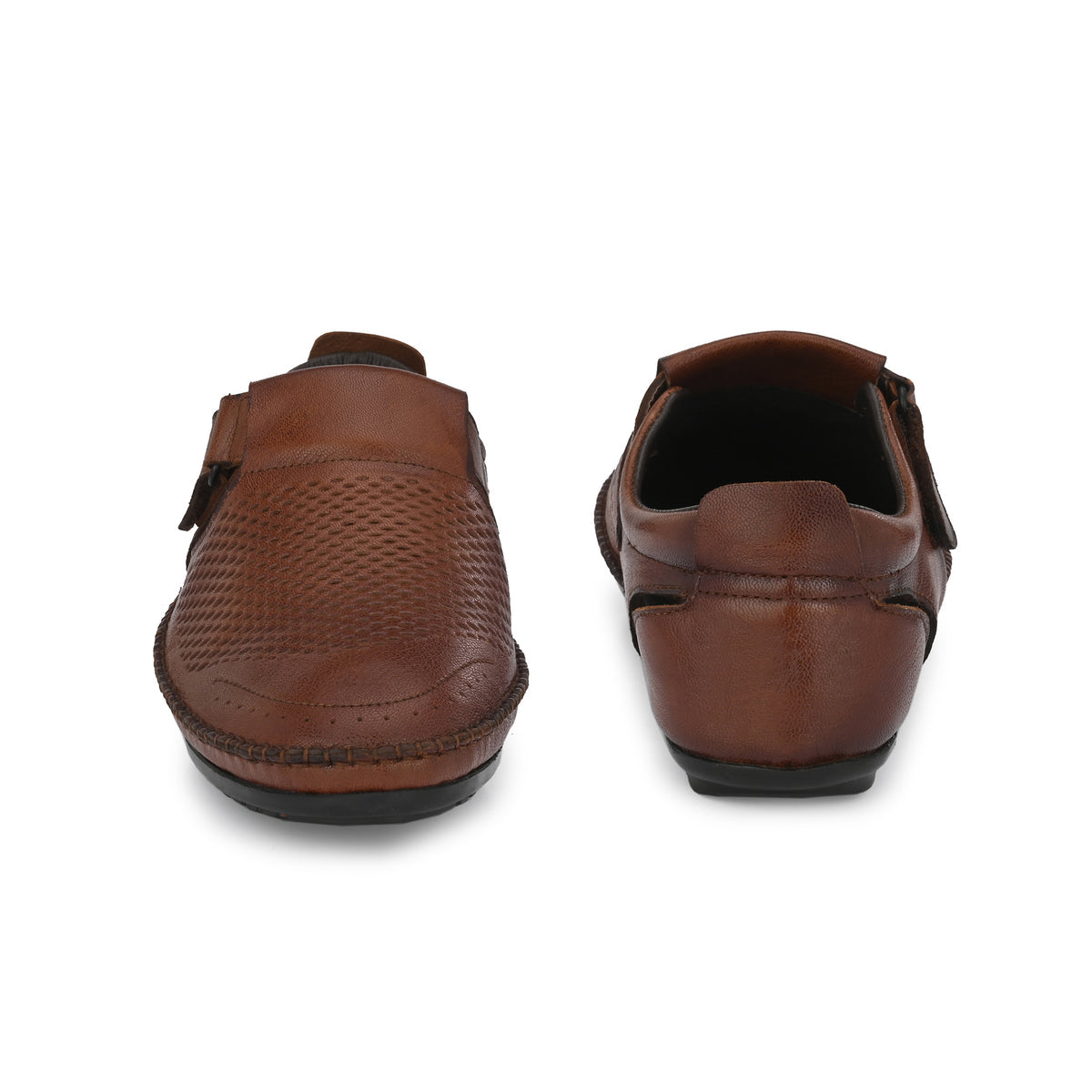 Roland Leather Perforated Velcro Sandals