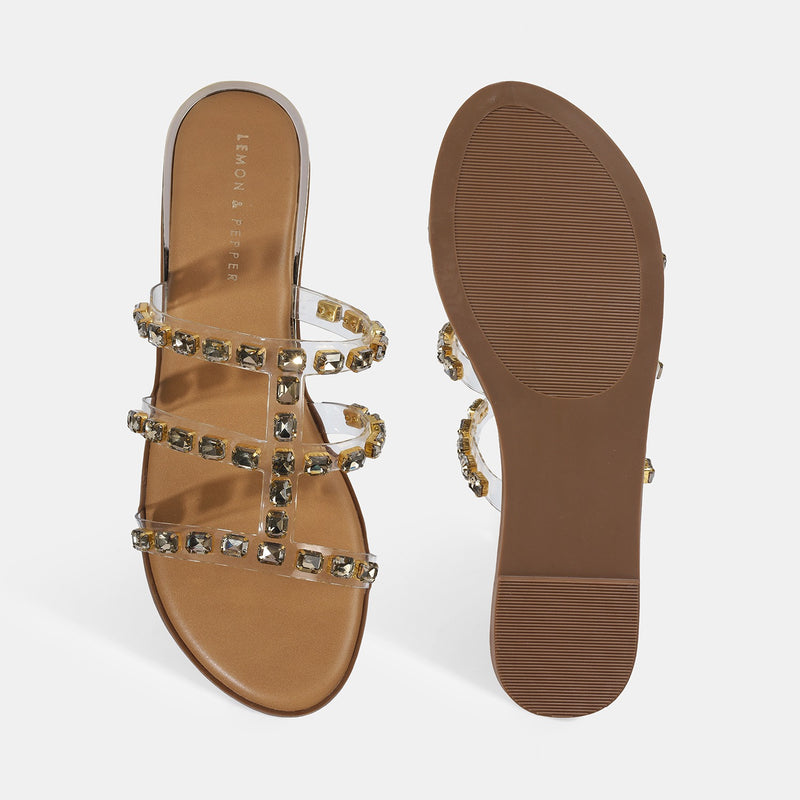 Stella Flat Embellished Sliders