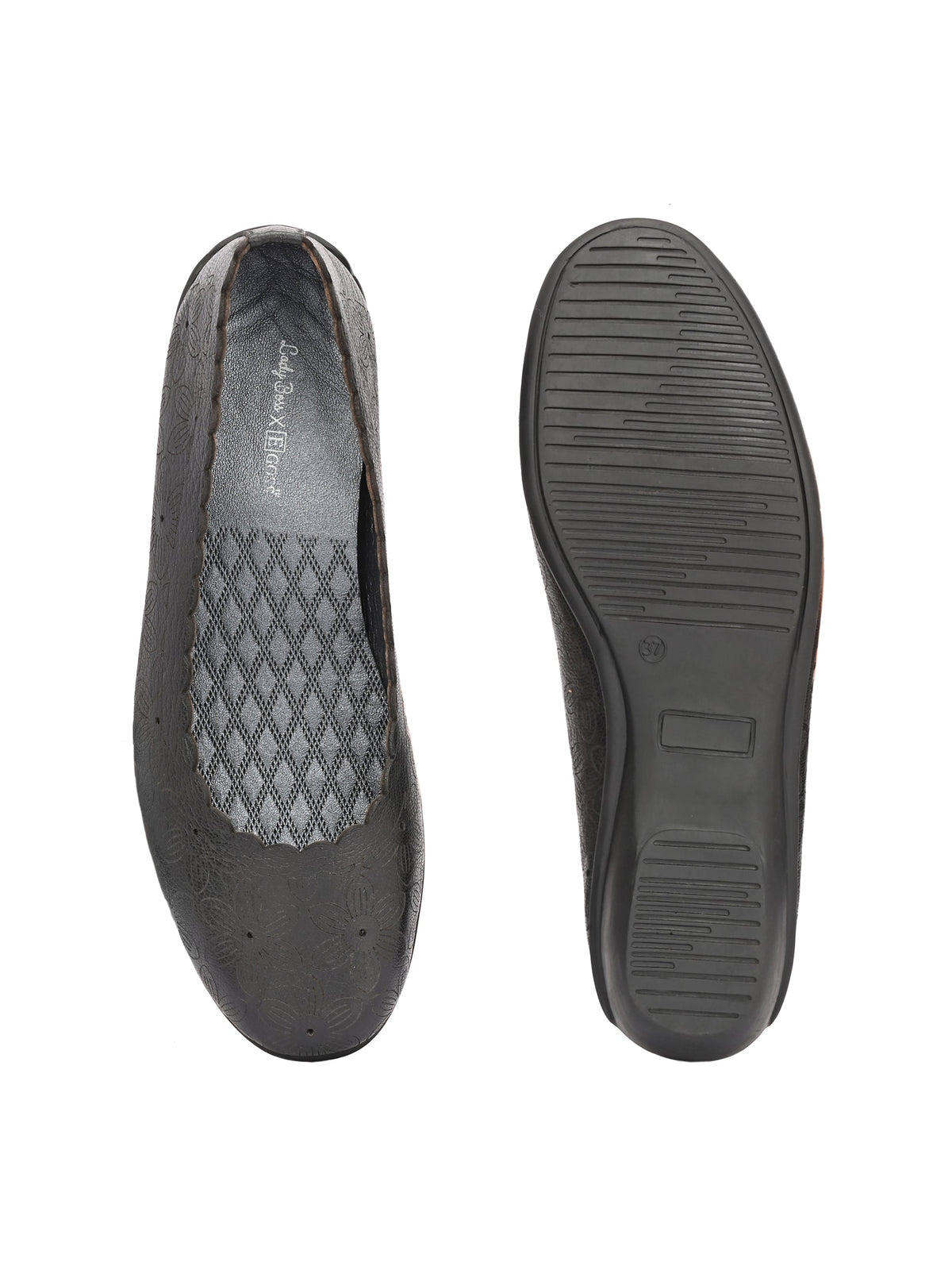 Giva Perforated Cushioned Leather Ballerinas