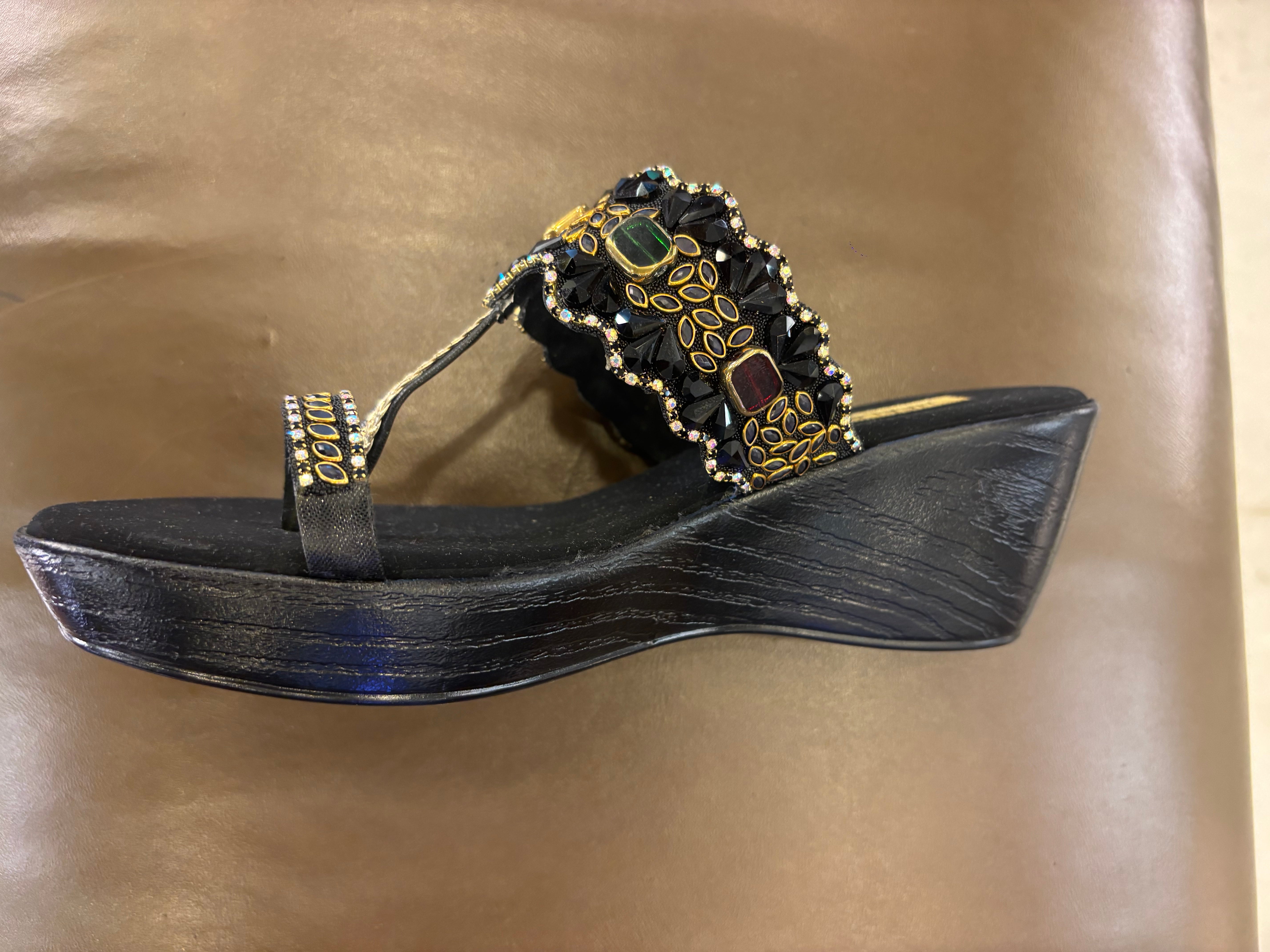 Noor Embellished Ethnic Fancy Wedge Heels
