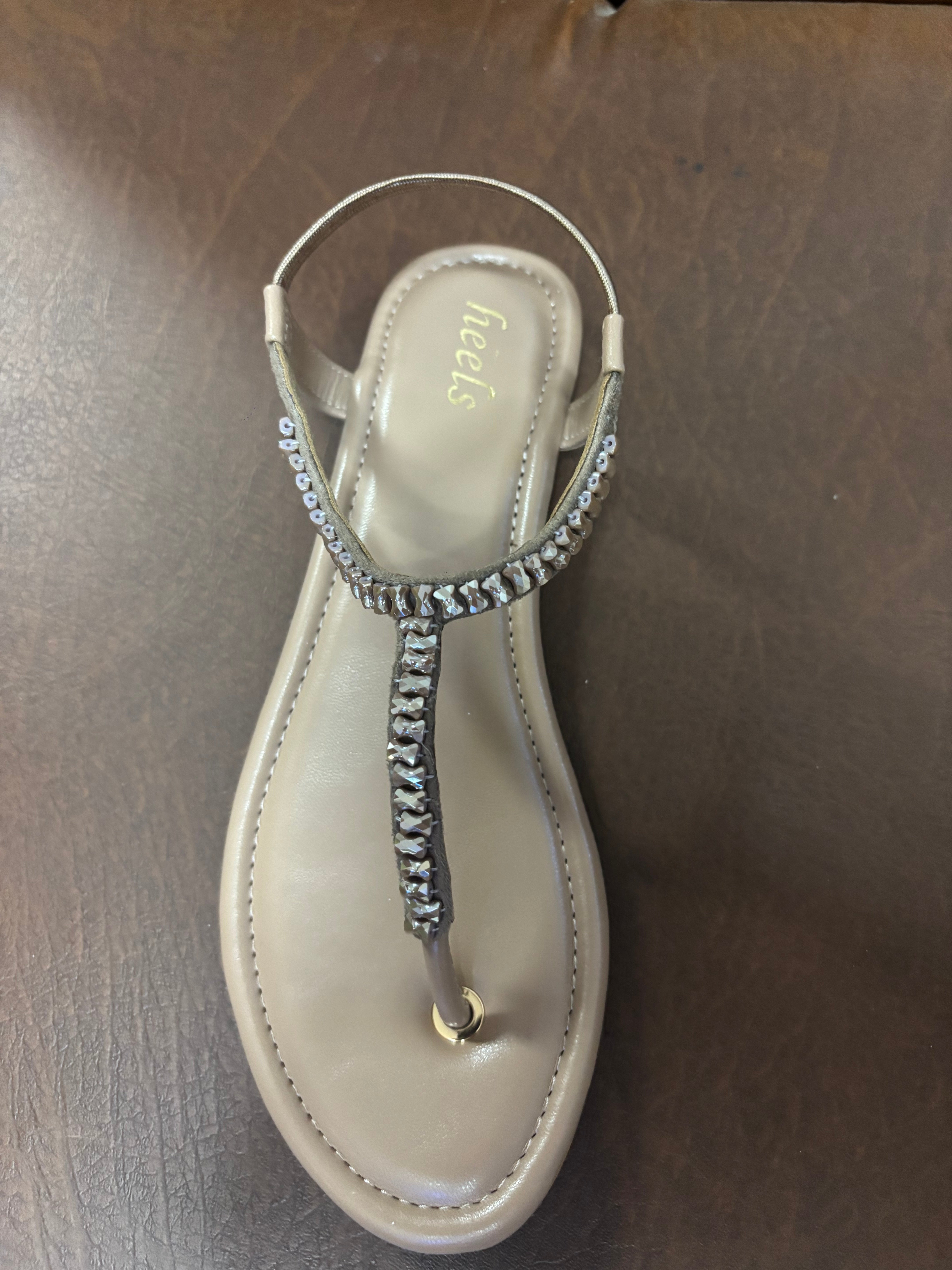Renessa Embellished Back Elastic Flat Everyday Sandals