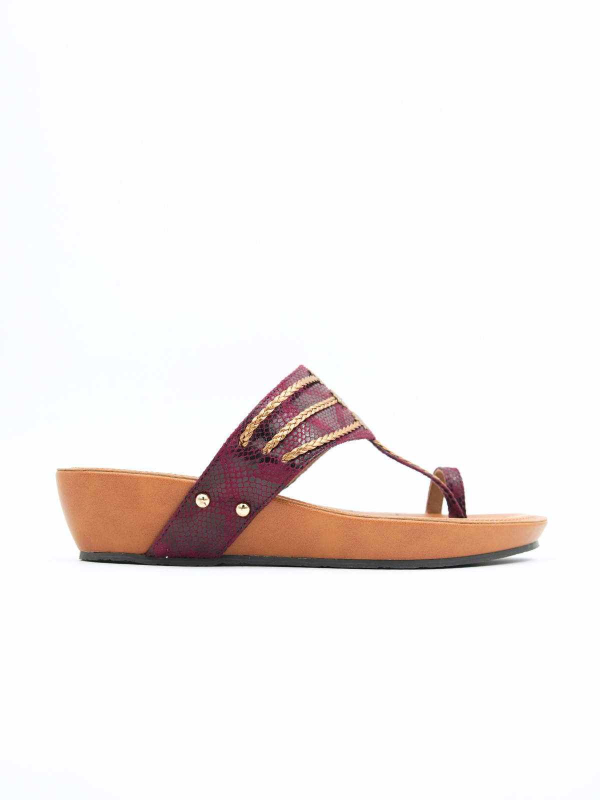 Lilith Memory Cushion Kohlapuri Wedge Slippers