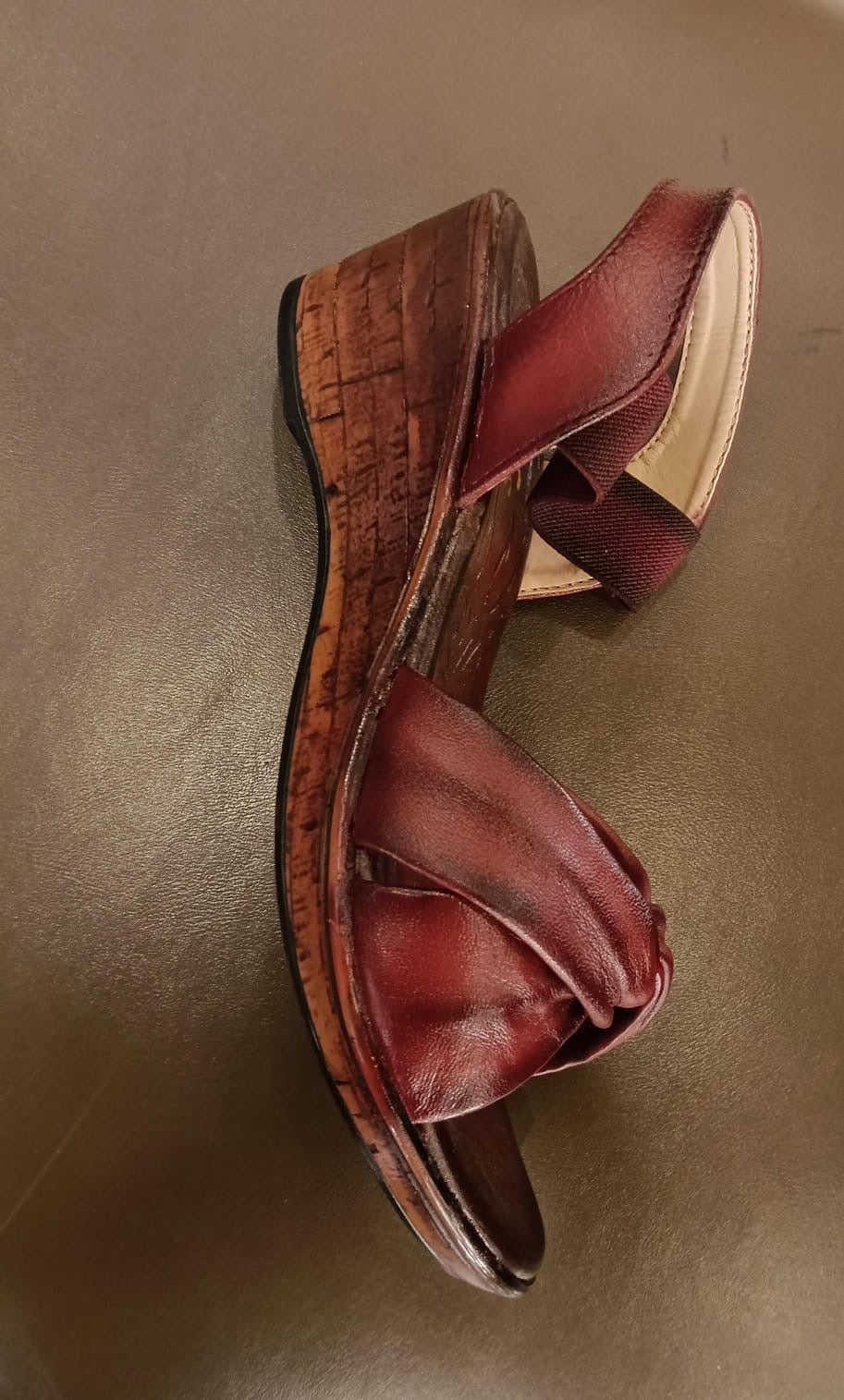 Renard Leather Soft Napa Cross Wedge Heel Sandals