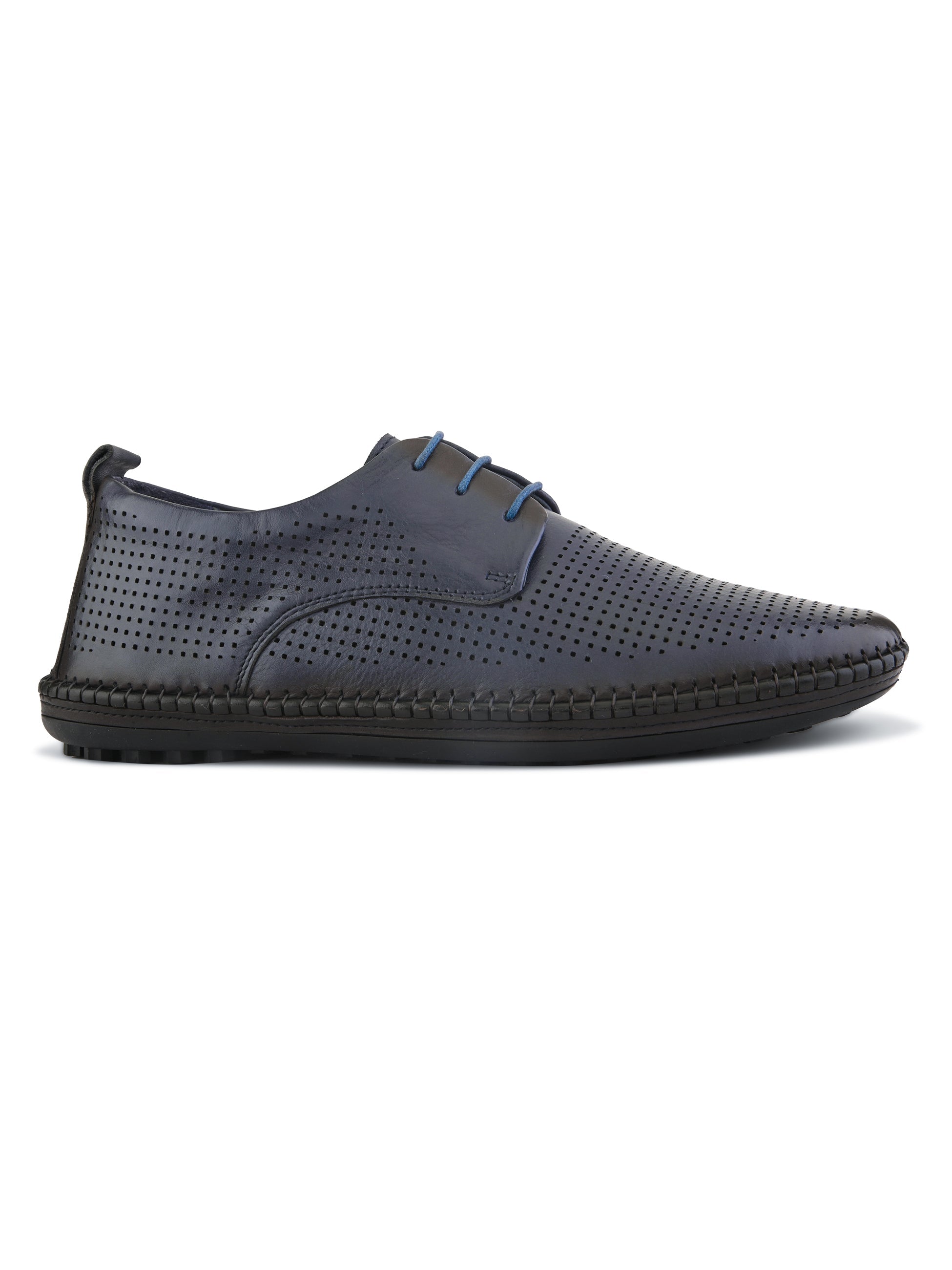 Anax Casual Perforated Leather Derby Shoes